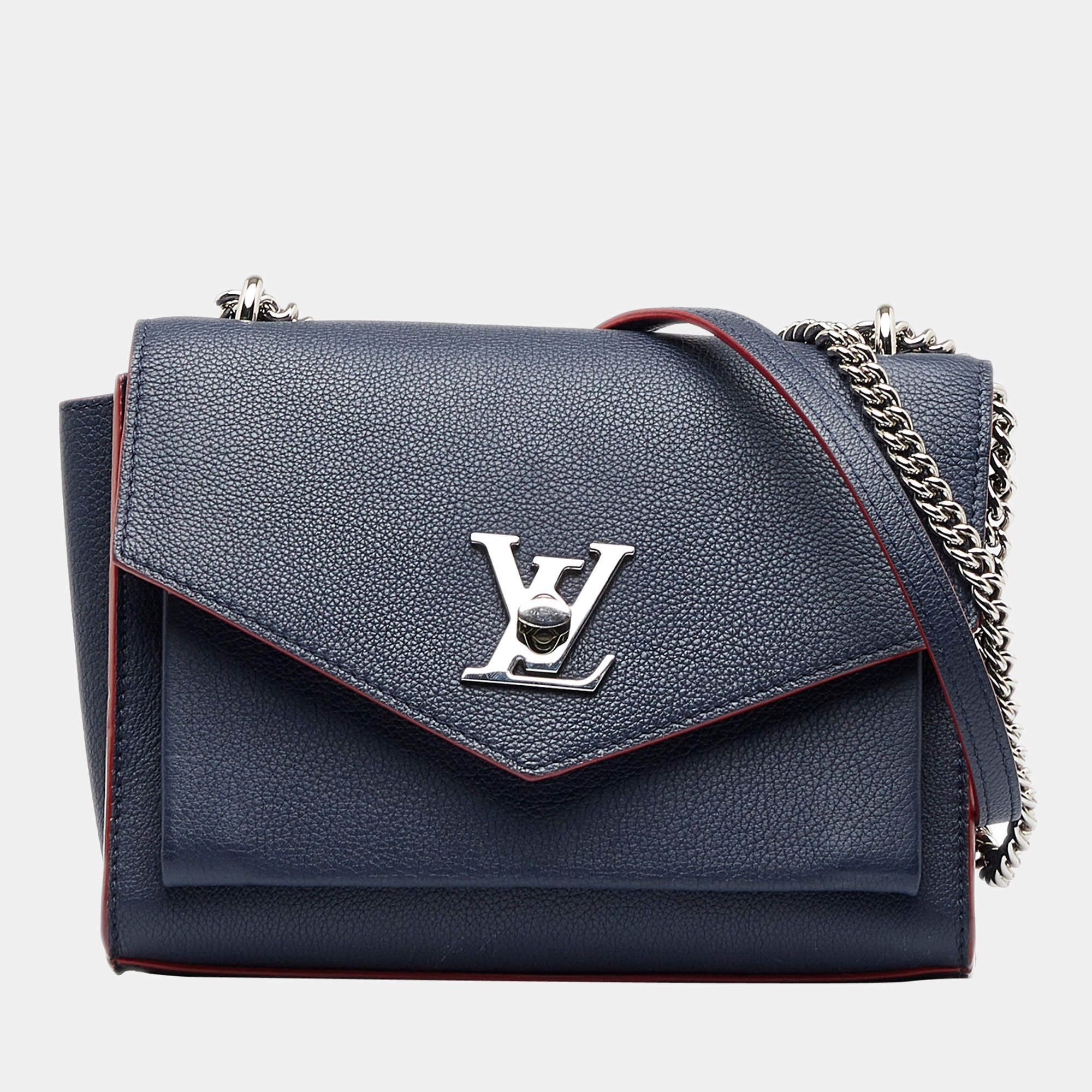 Mylockme leather crossbody bag Louis Vuitton Navy in Leather
