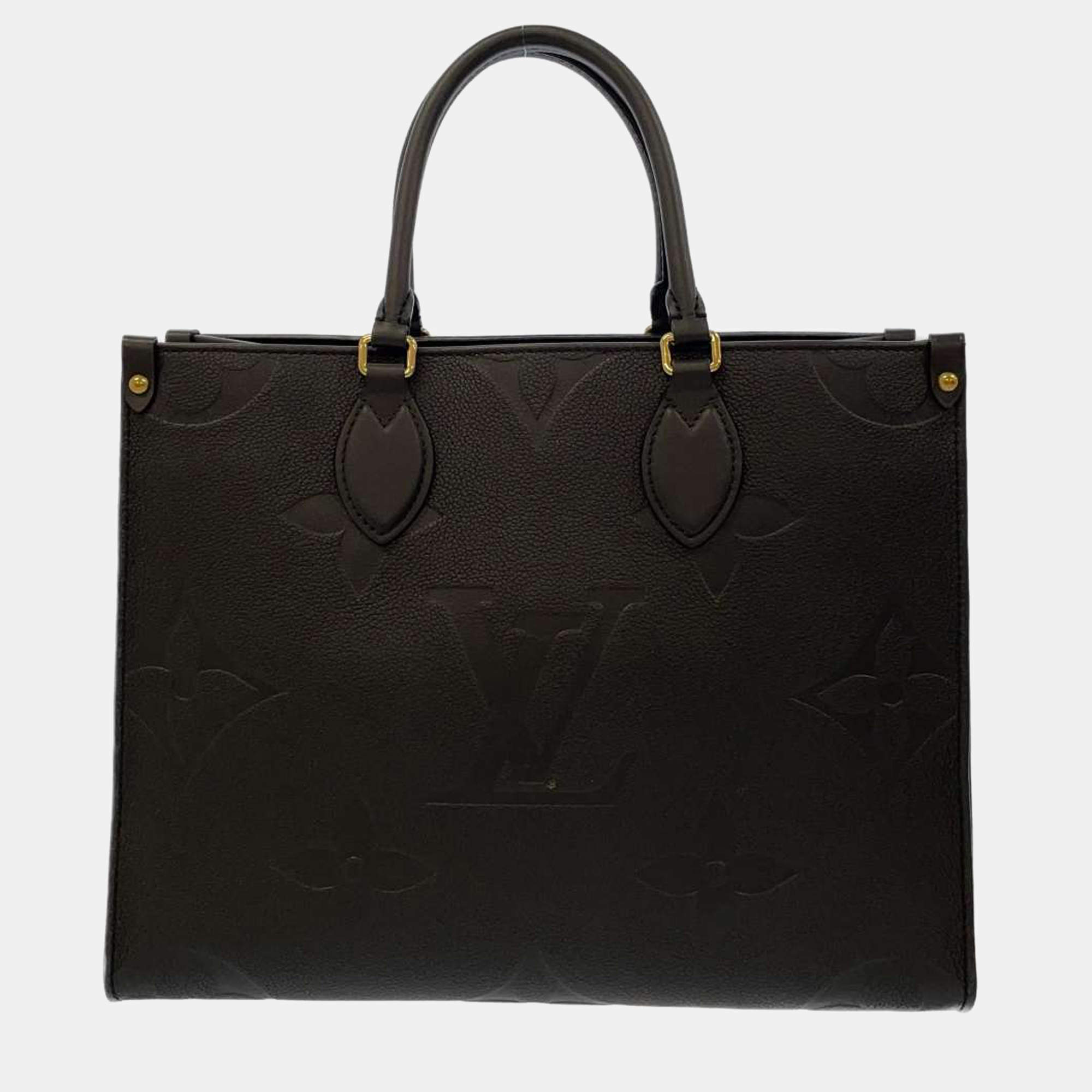 Louis Vuitton On The Go Monogram Empreinte Tote Bag Black/Beige