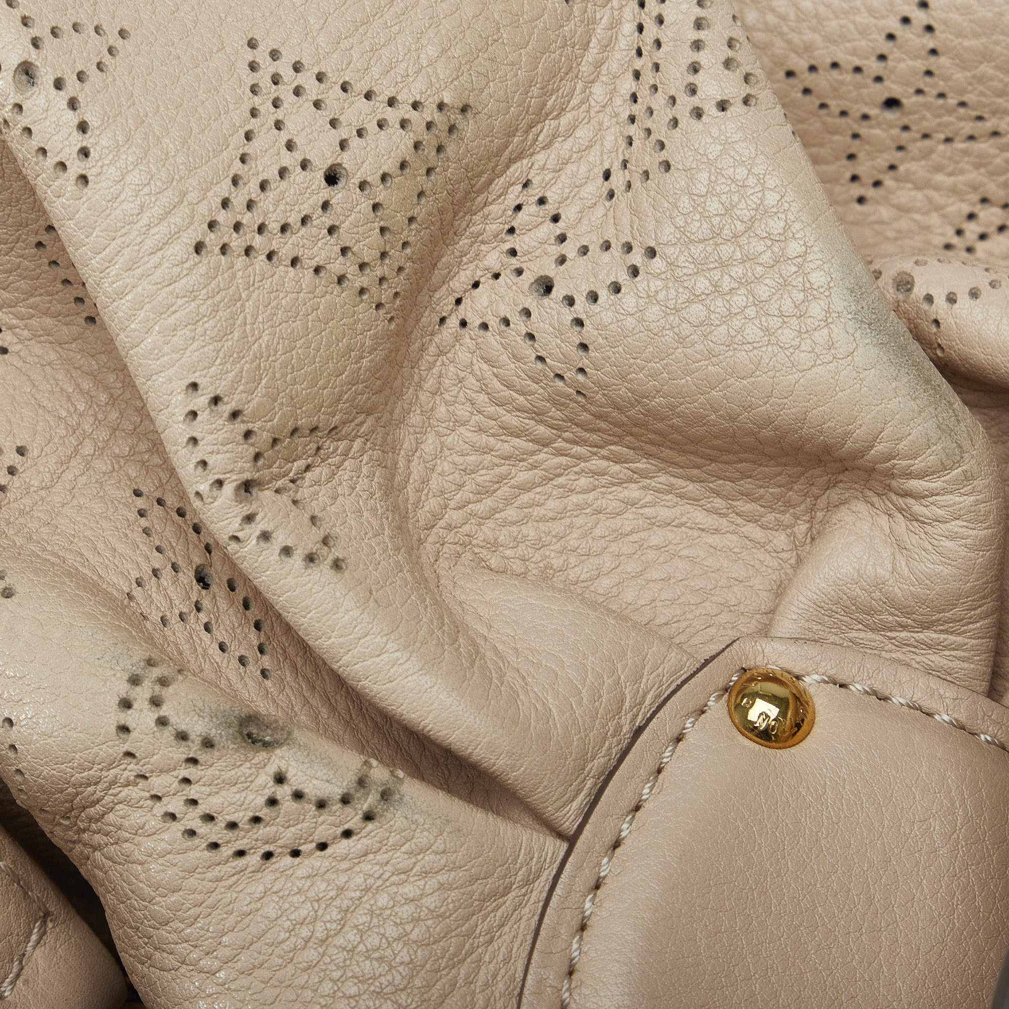 Louis Vuitton Beige Perforated Monogram Mahina Leather XL Bag