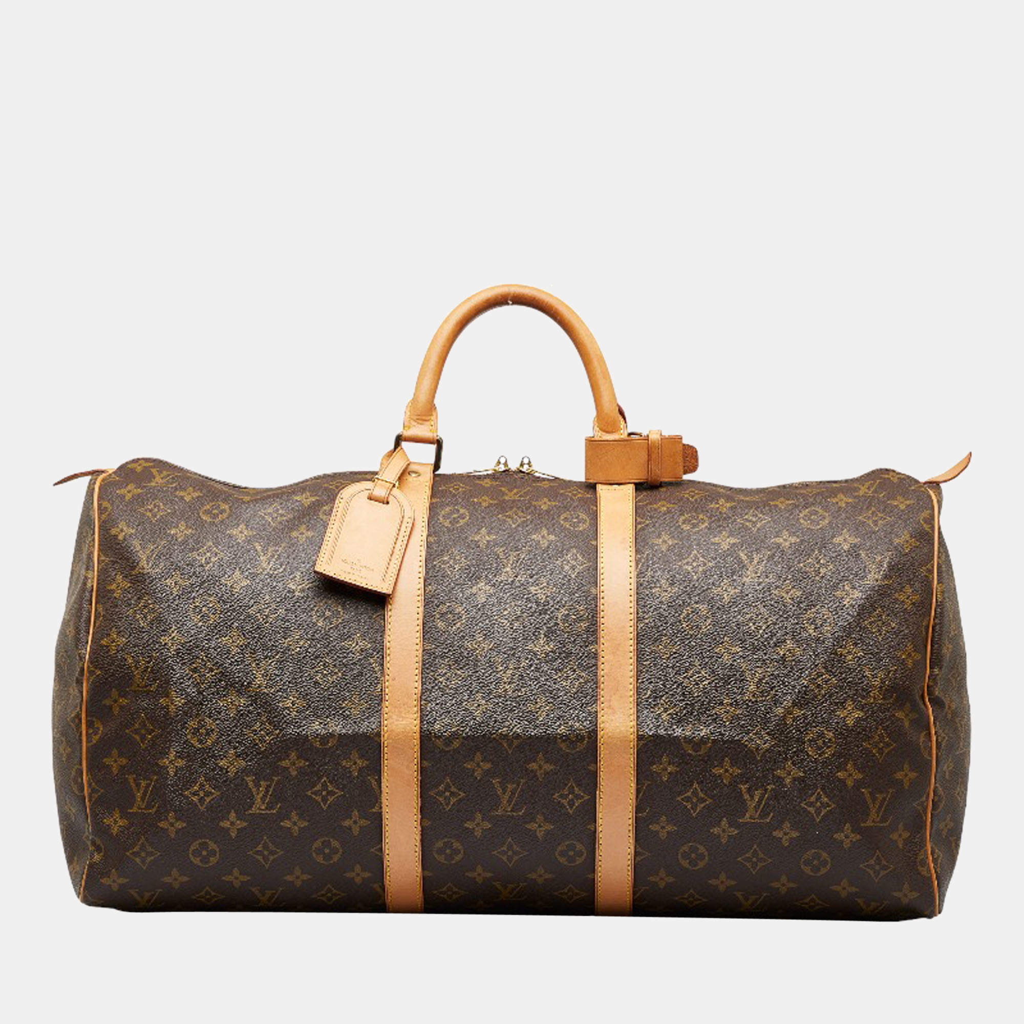 Louis Vuitton Keepall 45 Monogram Canvas Travel Bag Brown