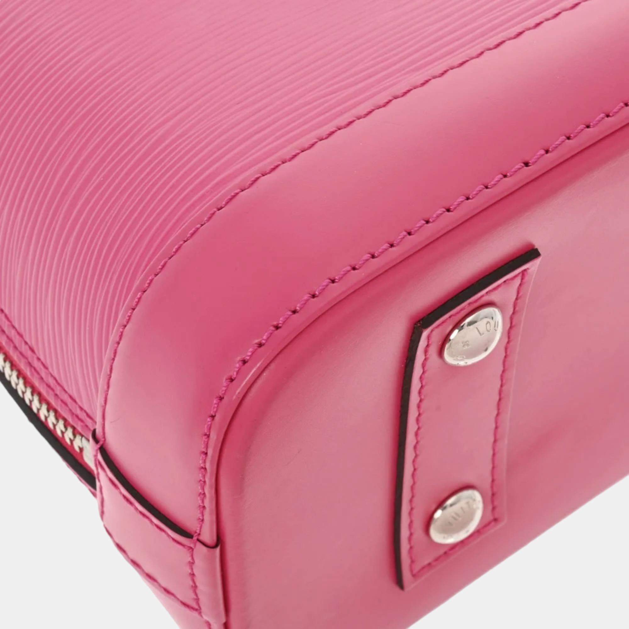 Louis Vuitton Alma Handbag Epi Leather with Logo Jacquard Strap BB Pink  2270971