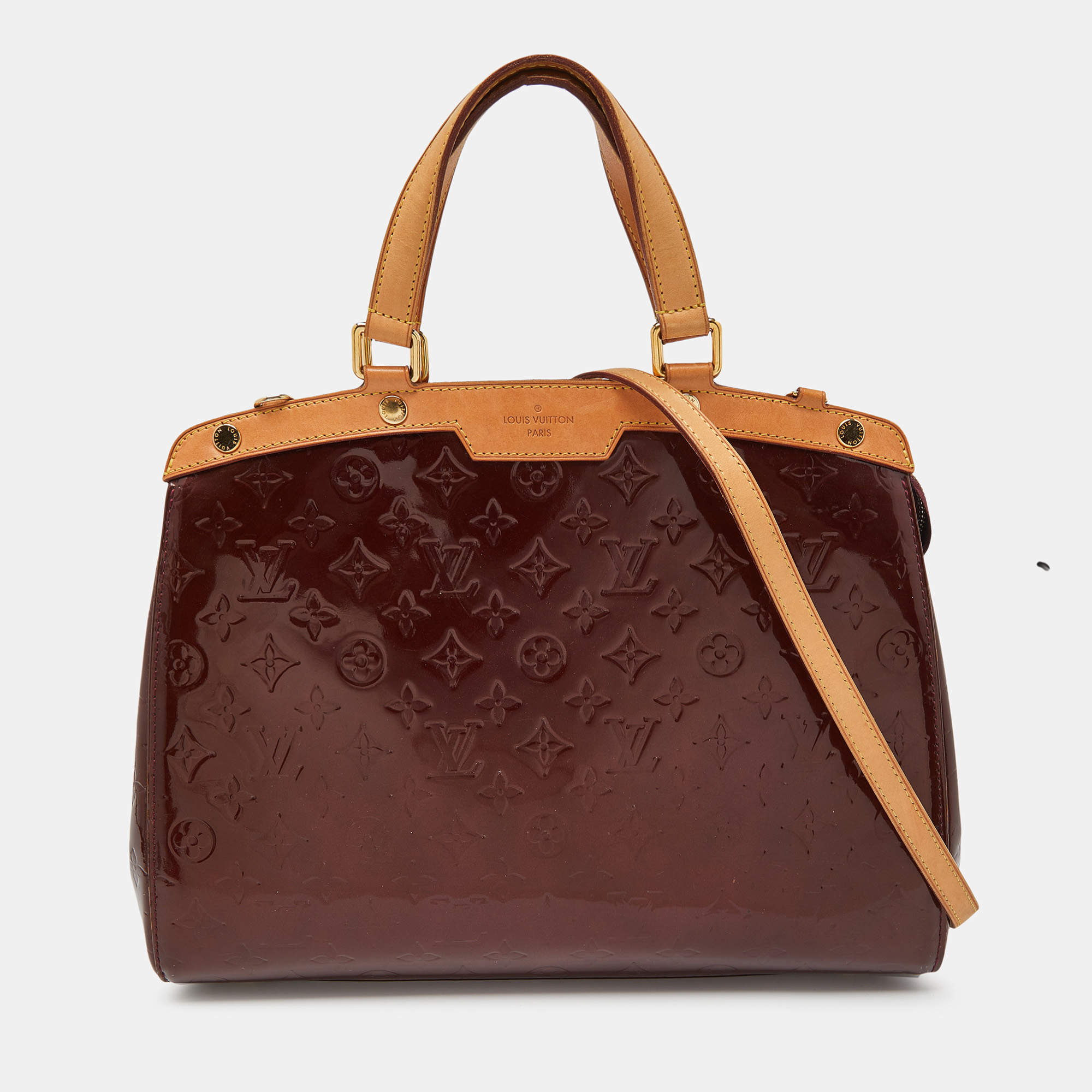 LOUIS VUITTON Brea MM Vernis Amarante Leather Bag, Luxury, Bags