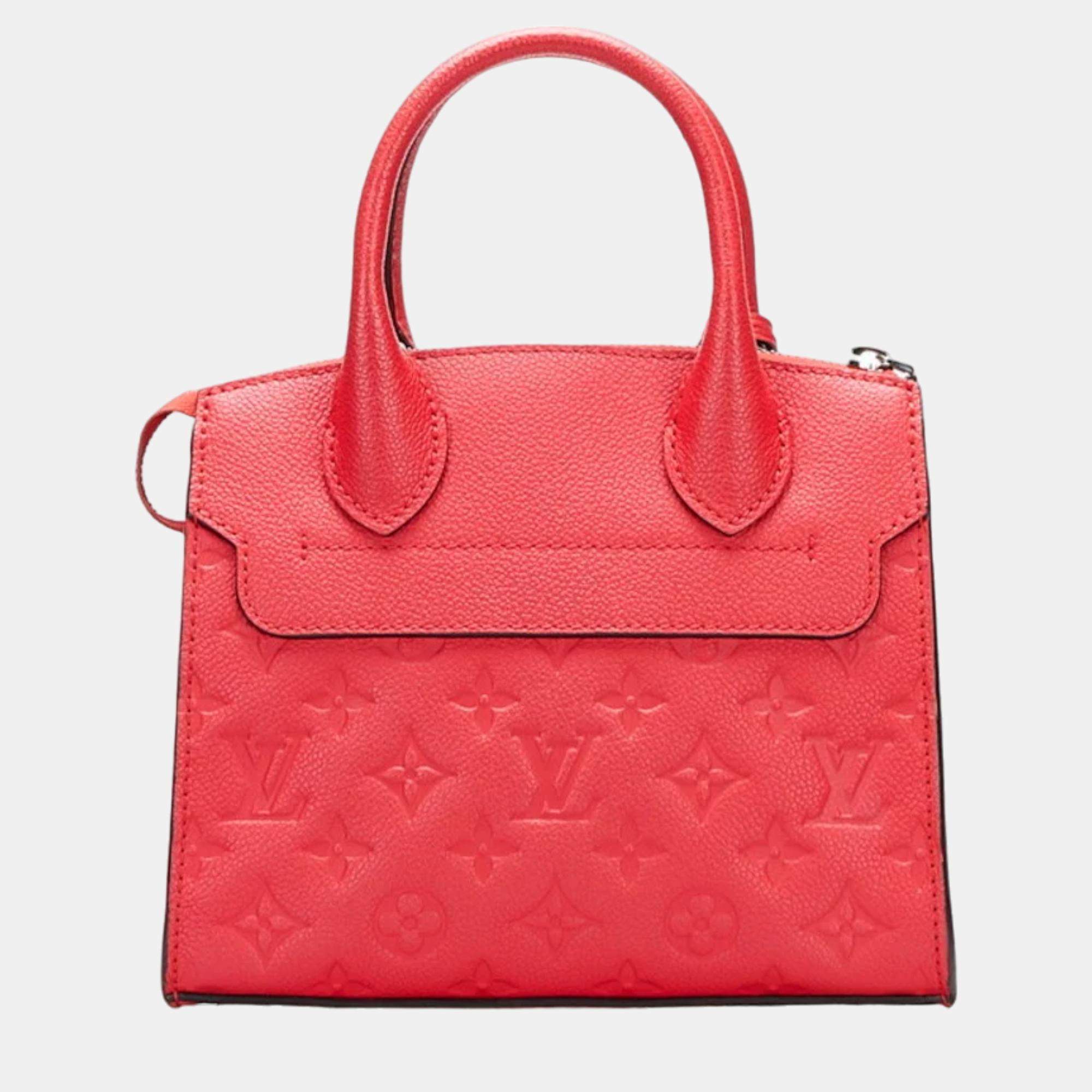Louis Vuitton Red Leather Monogram Empreinte Pont Neuf Satchel Bag Louis  Vuitton