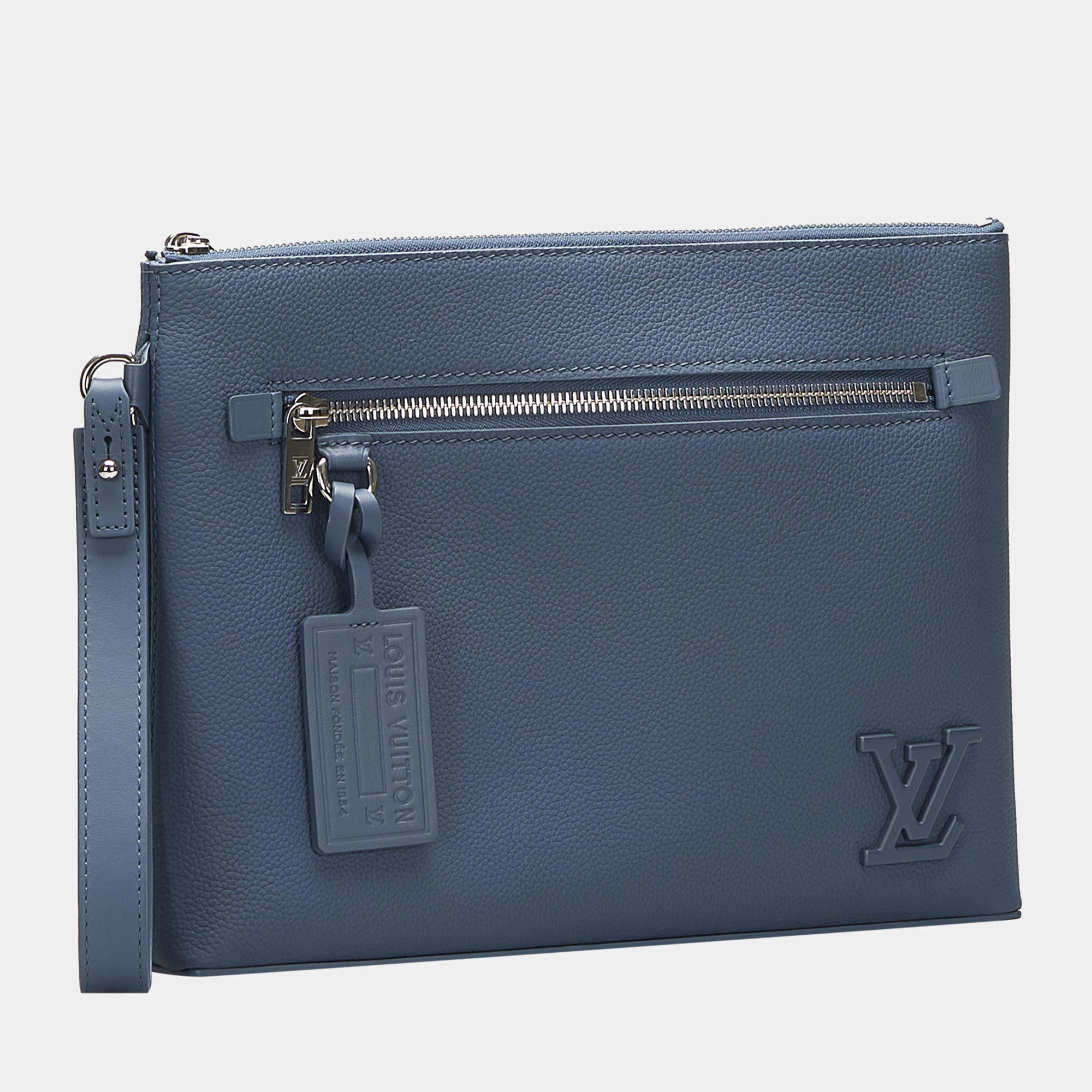 Louis Vuitton Trunk Clutch Damier Monogram LV Pop Blue in Calf