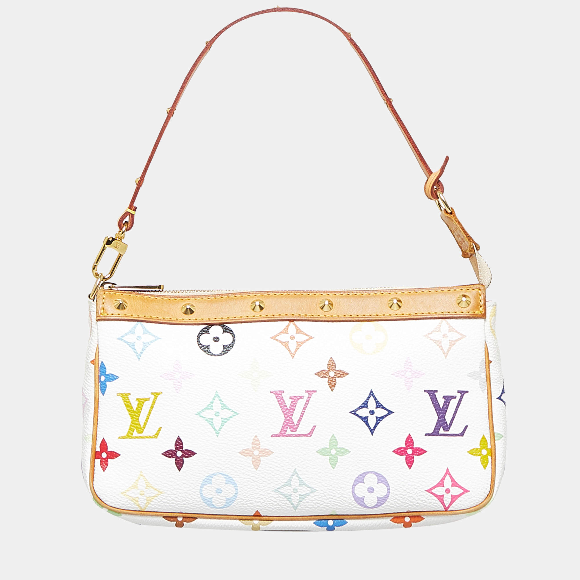 Pre Owned Louis Vuitton White Monogram Multicolore Pochette Accessoires