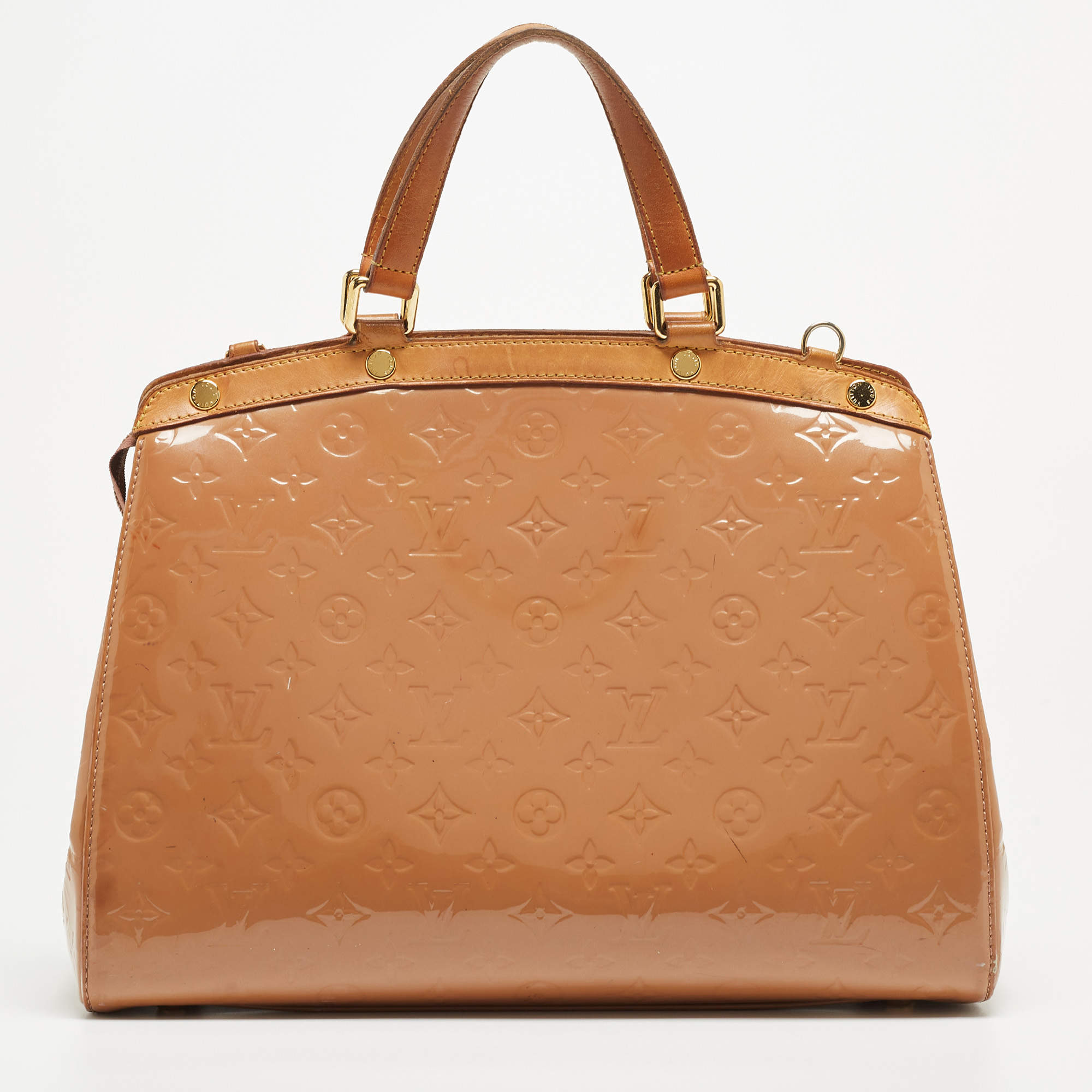 Louis Vuitton Beige Poudre Monogram Vernis Brea Mm Handbag