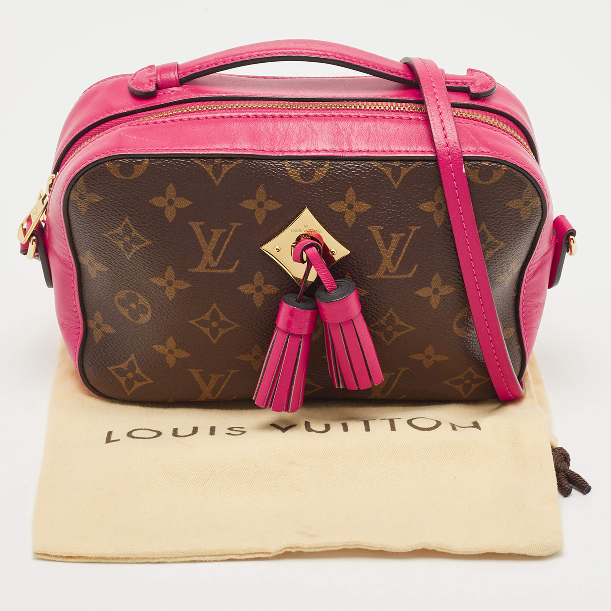 Louis Vuitton Fuchsia Monogram Canvas Saintonge Bag - ShopStyle