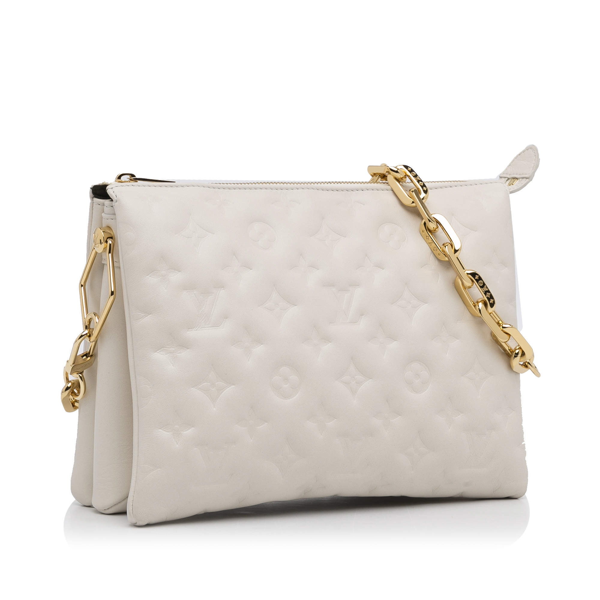 Coussin leather handbag Louis Vuitton White in Leather - 36791558