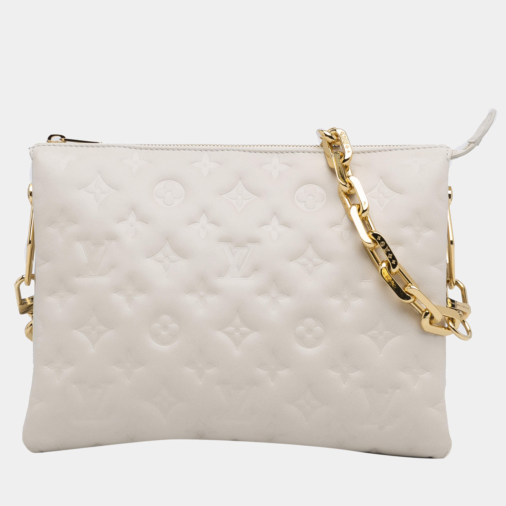 Coussin leather handbag Louis Vuitton White in Leather - 37523138