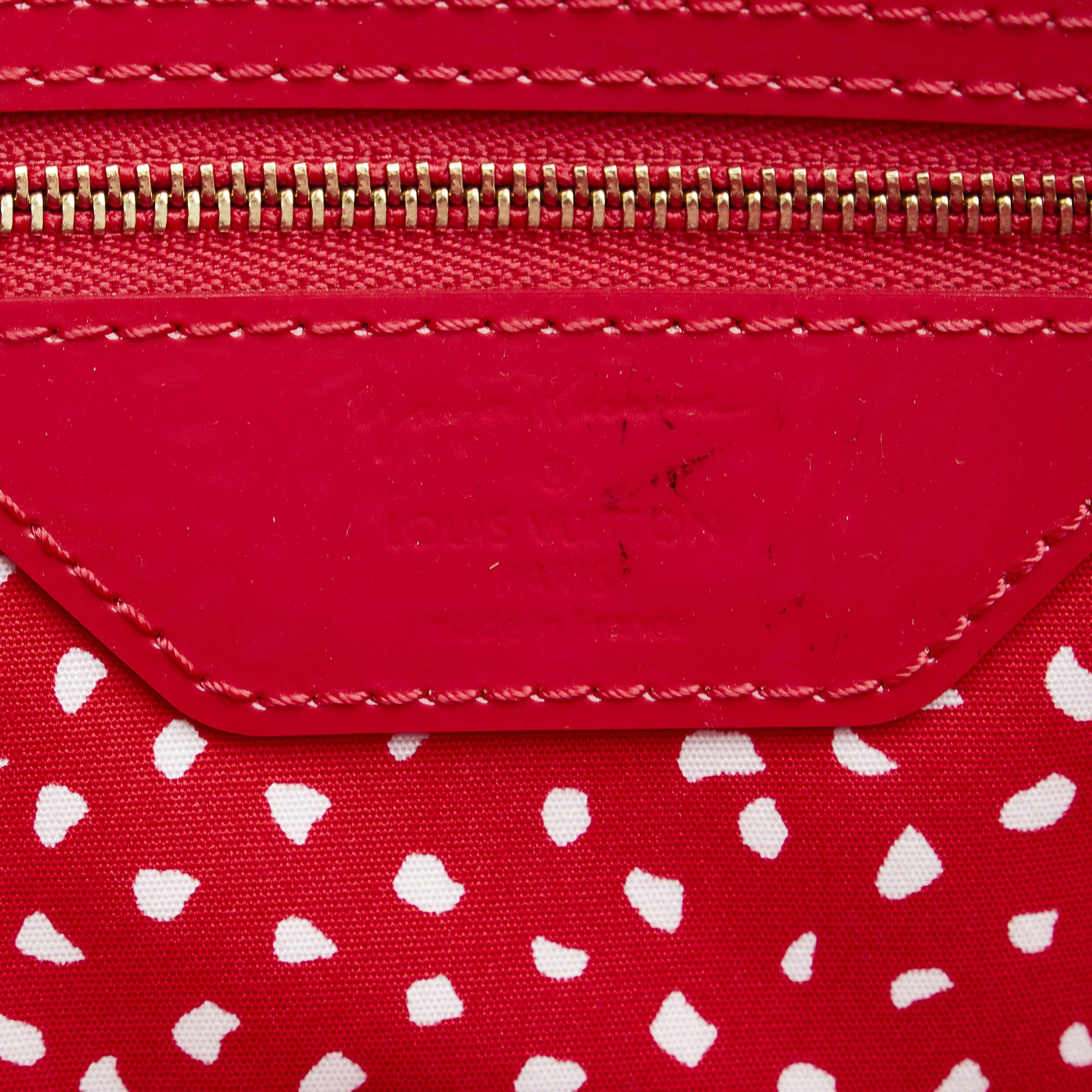 Louis Vuitton Red/White Monogram Vernis Kusama Infinity Dots Lockit MM Louis  Vuitton