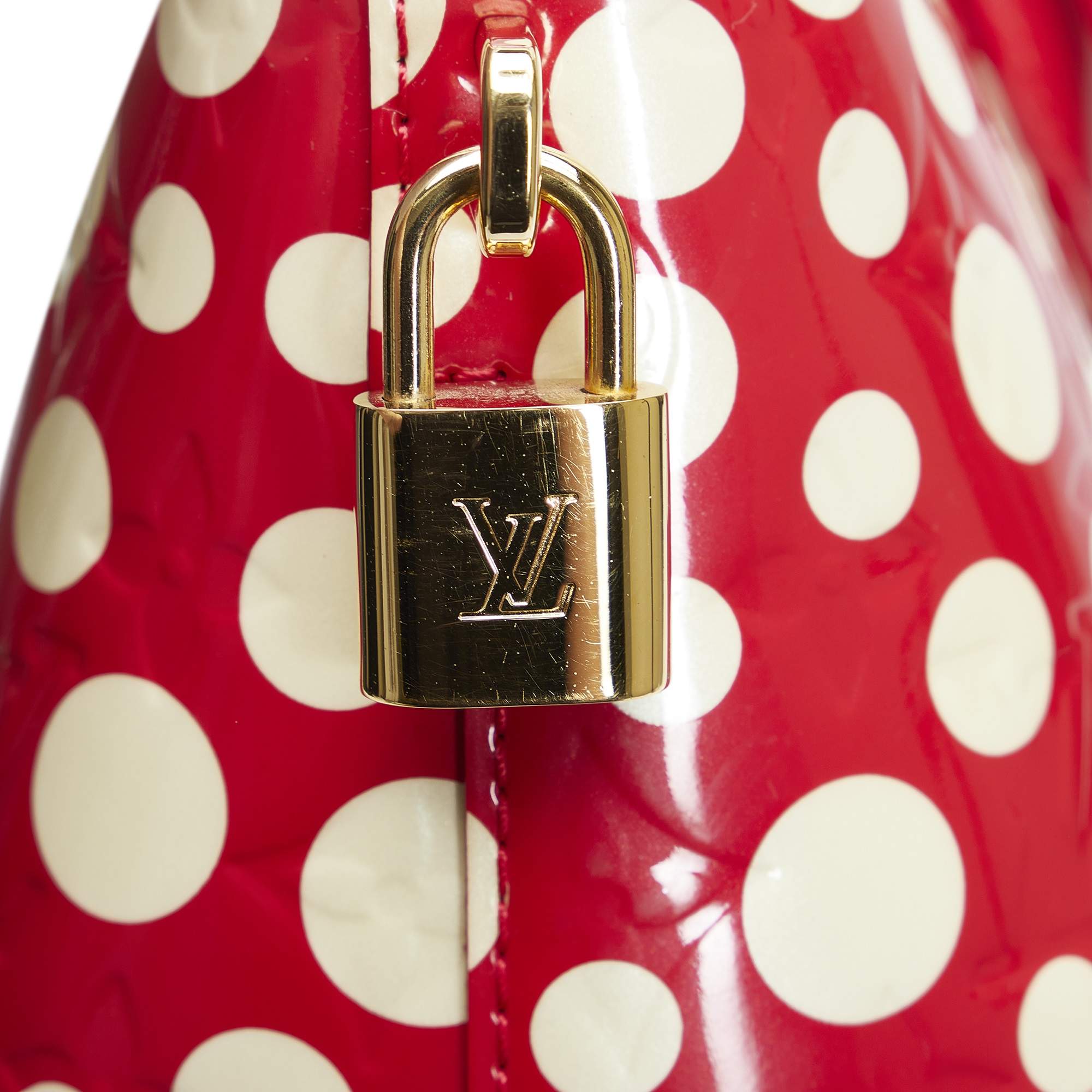 Louis Vuitton Red/White Monogram Vernis Kusama Infinity Dots Lockit MM Louis  Vuitton