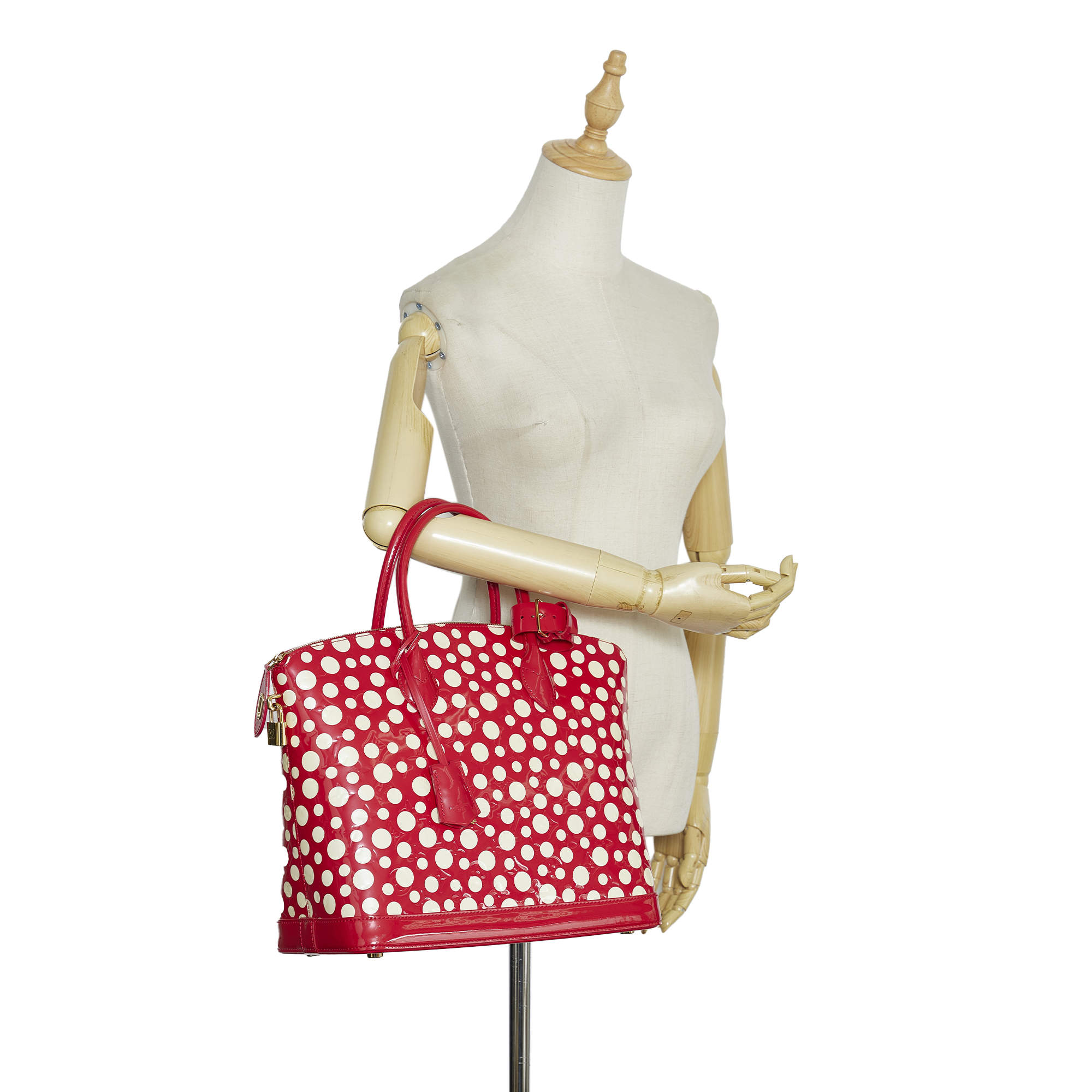 Louis Vuitton Red/White Monogram Vernis Kusama Infinity Dots Lockit MM Louis  Vuitton