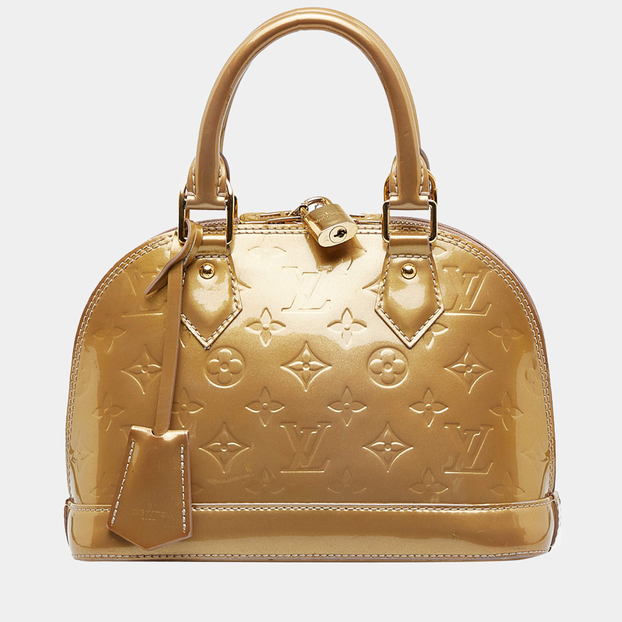 Louis Vuitton Gold Monogram Vernis Alma BB Golden Leather Patent