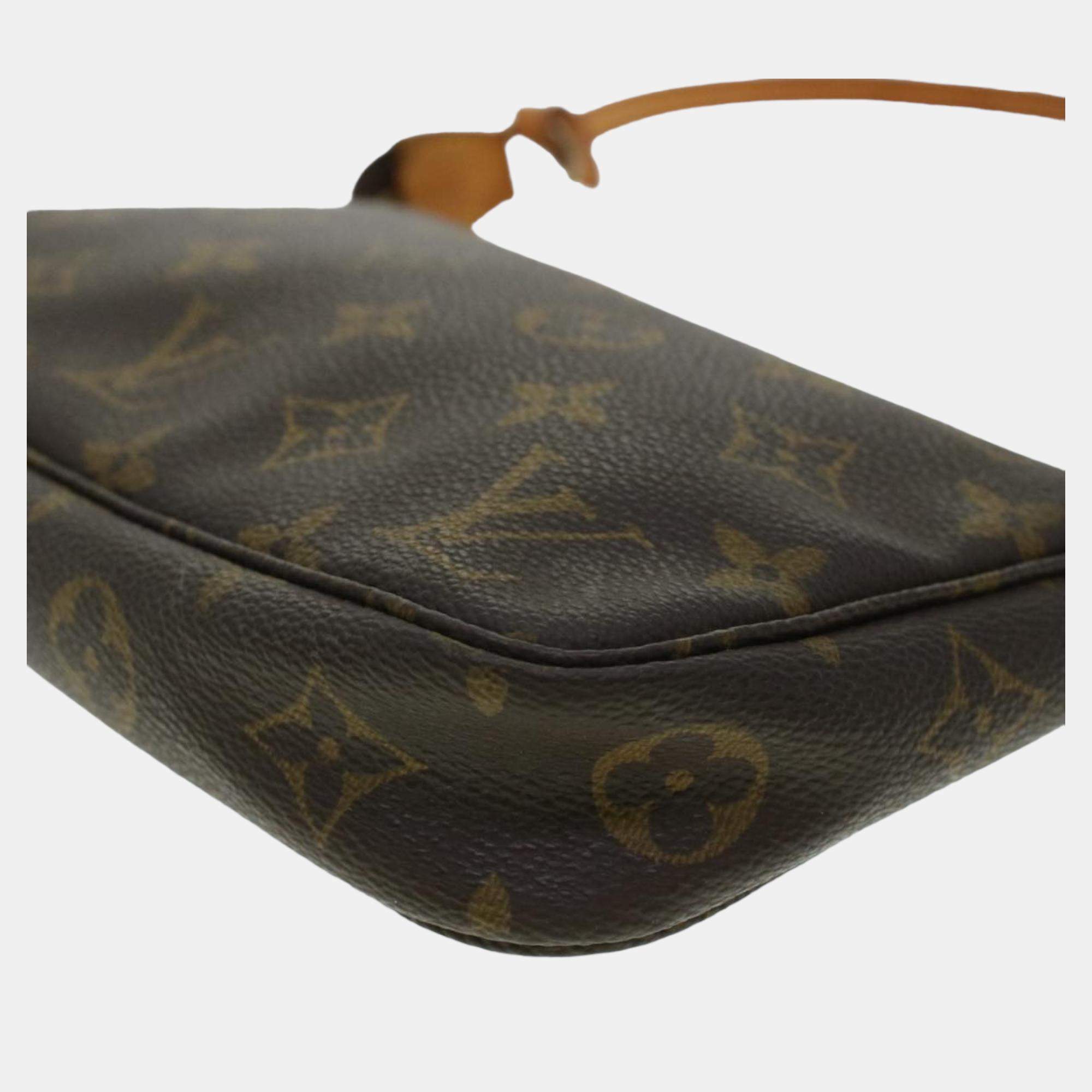 Louis Vuitton Brown Monogram Polka Dot Canvas Pochette Accessoires Clutch  Bag Louis Vuitton