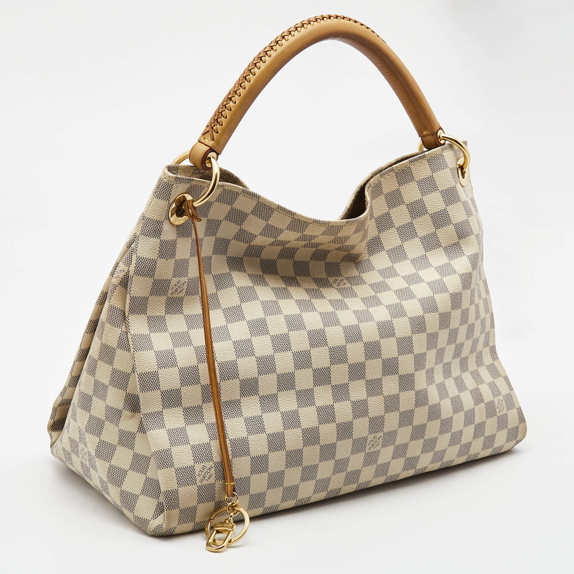 Louis Vuitton, Large Artsy Damier Azur Canvas Bag, Creamy White And Blue  Checkered Rubberized Cotton