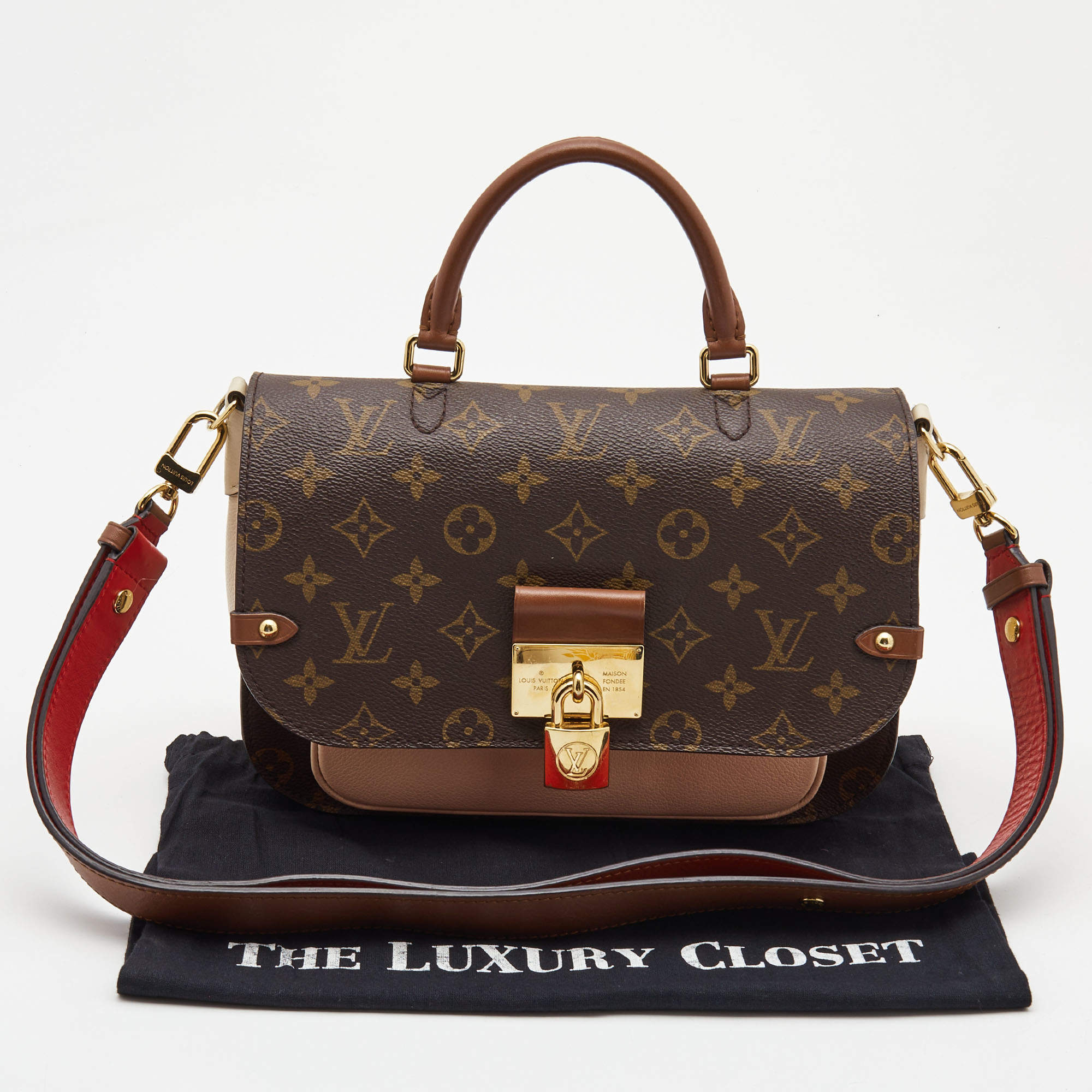 Louis Vuitton Creme Monogram Canvas and Leather Vaugirard Bag