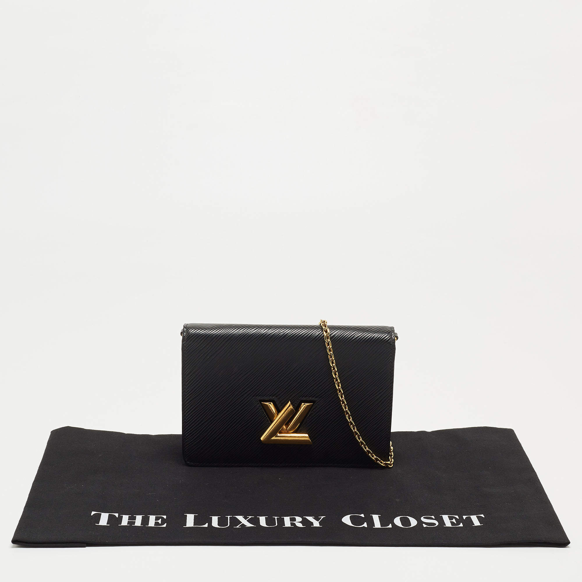 Louis Vuitton Black Epi Leather Twist Belt Wallet Louis Vuitton