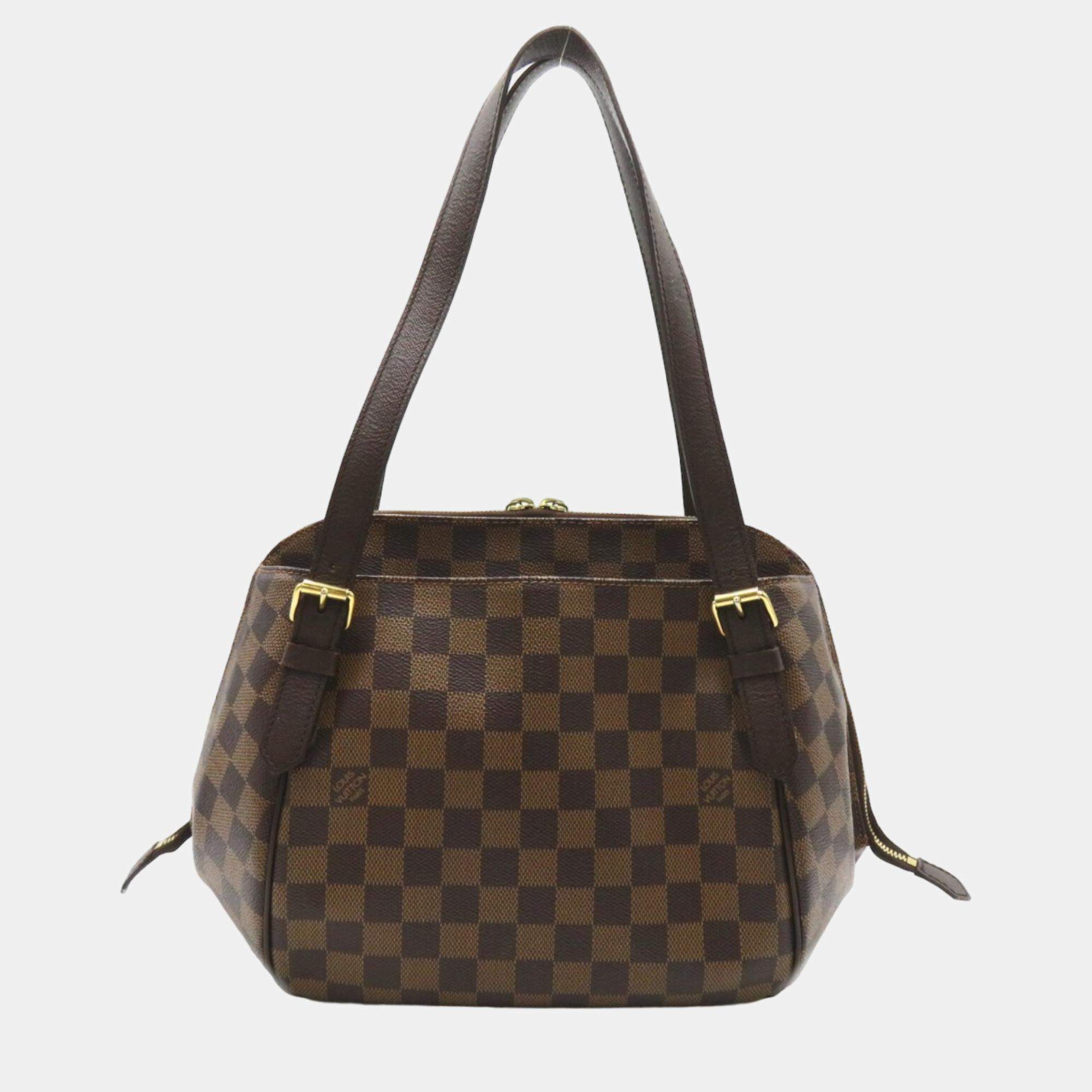 Louis Vuitton Brown Canvas Damier Ebene Belem MM Shoulder Bag