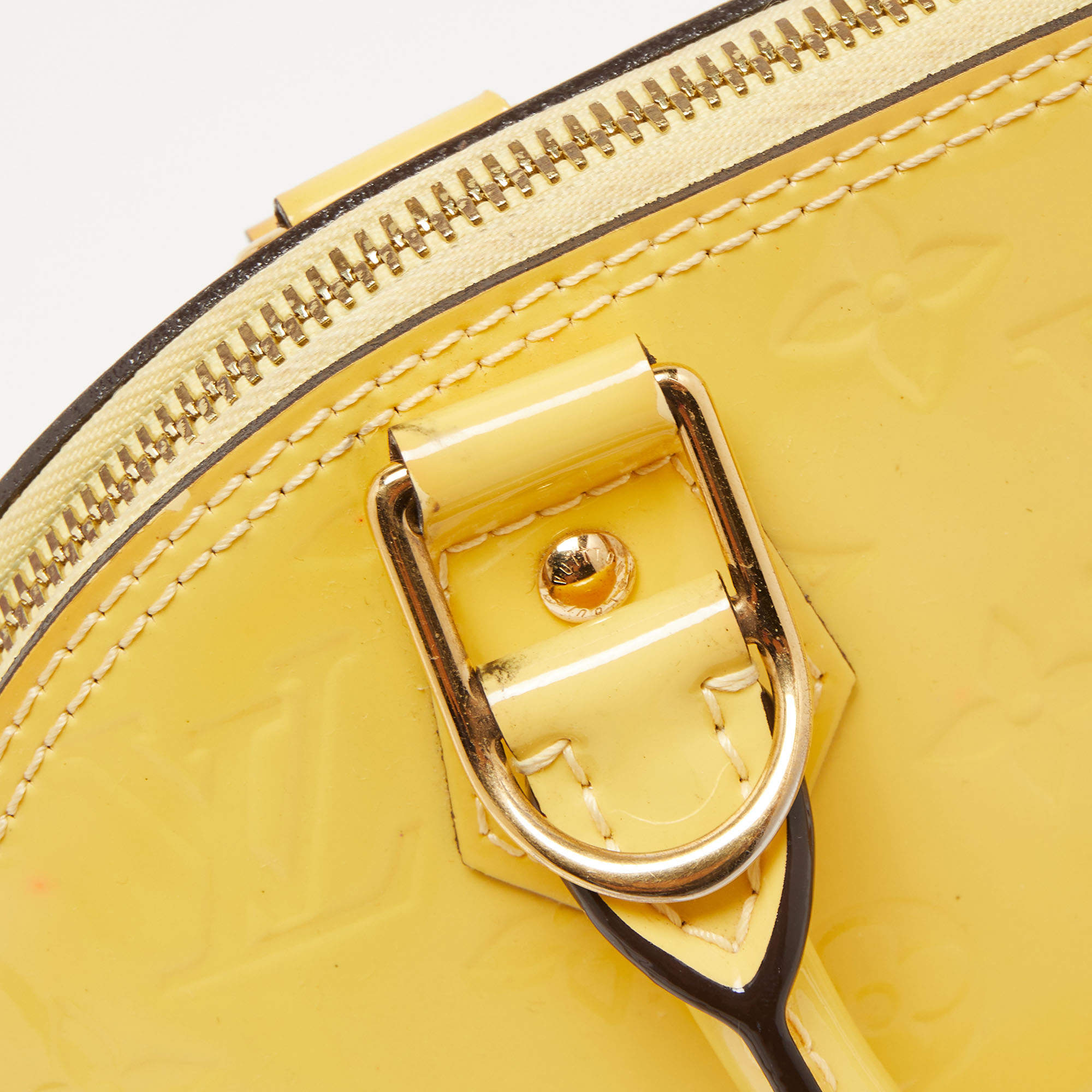 Louis Vuitton Vernis Alma PM Passion Yellow Monogram Hand Bag For