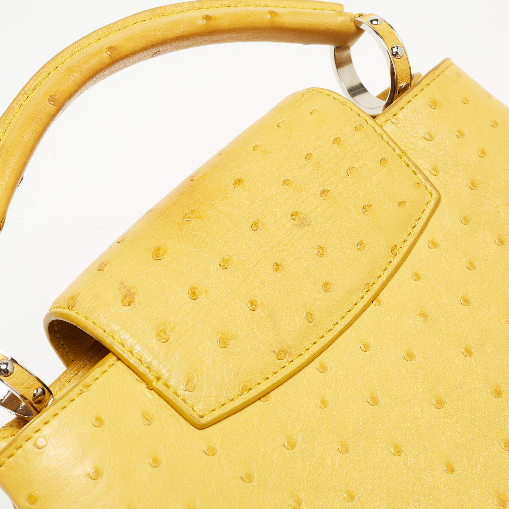 Capucines ostrich handbag Louis Vuitton Yellow in Ostrich - 36431888