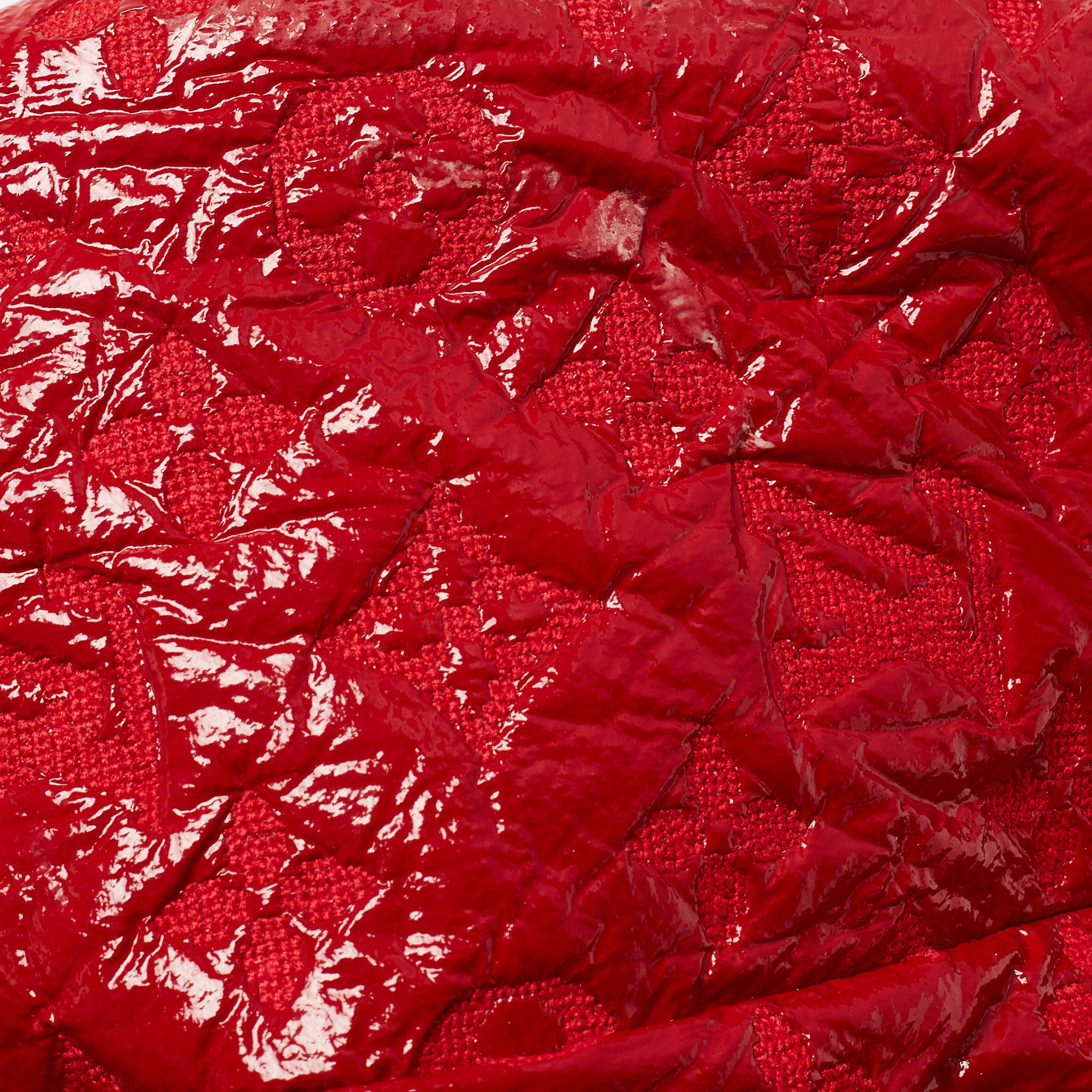 Louis Vuitton Red Monogram Vinyl and Canvas Squishy Bag Louis