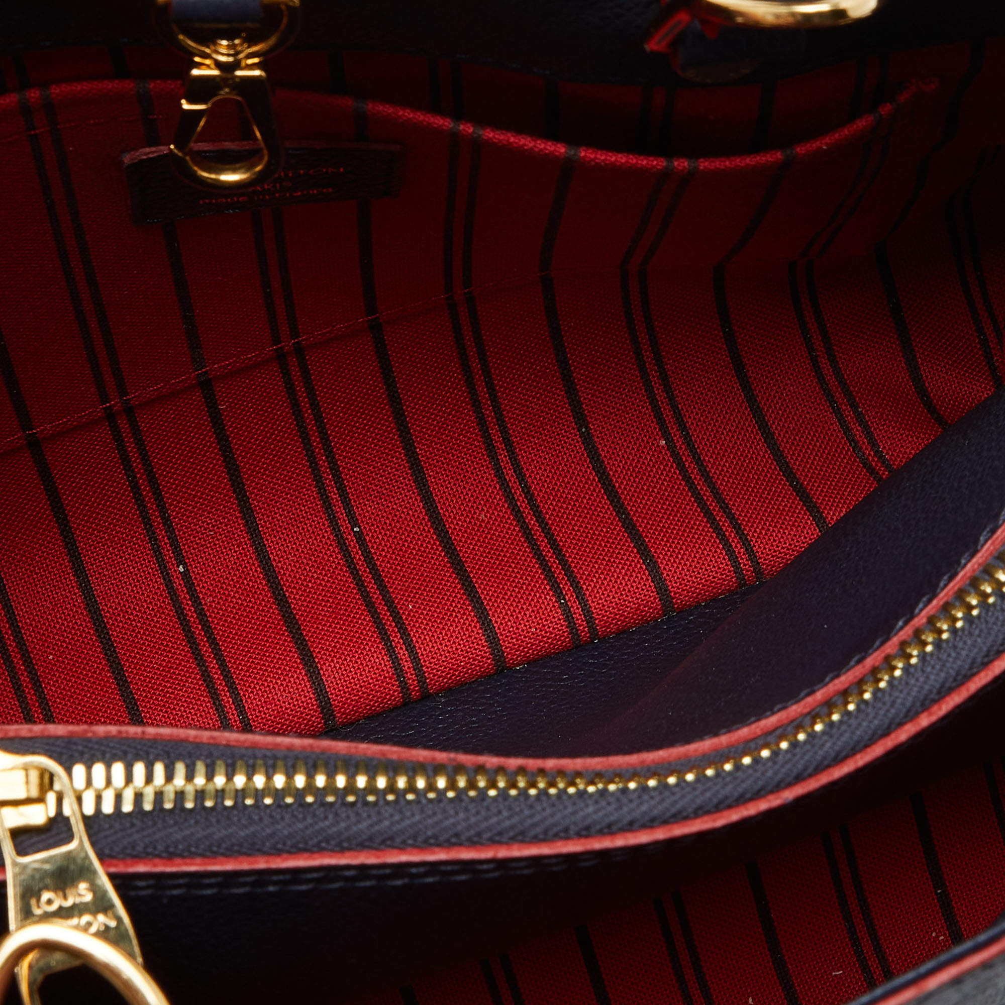 Montaigne leather handbag Louis Vuitton Burgundy in Leather - 36654156