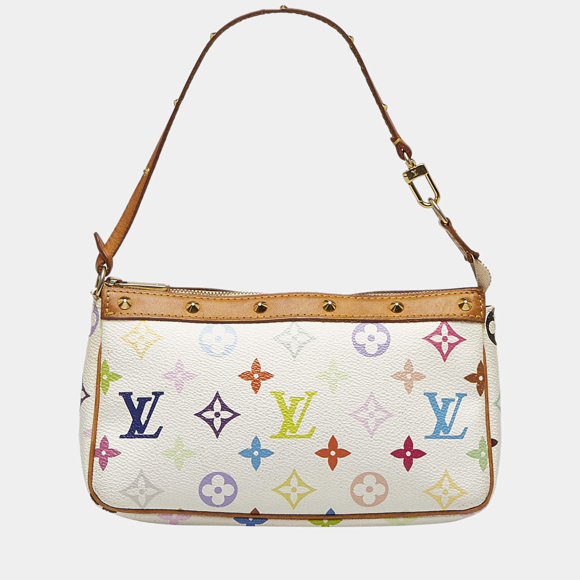 tas shoulder-bag Louis Vuitton Monogram Multicolor Pochette Accessories  White