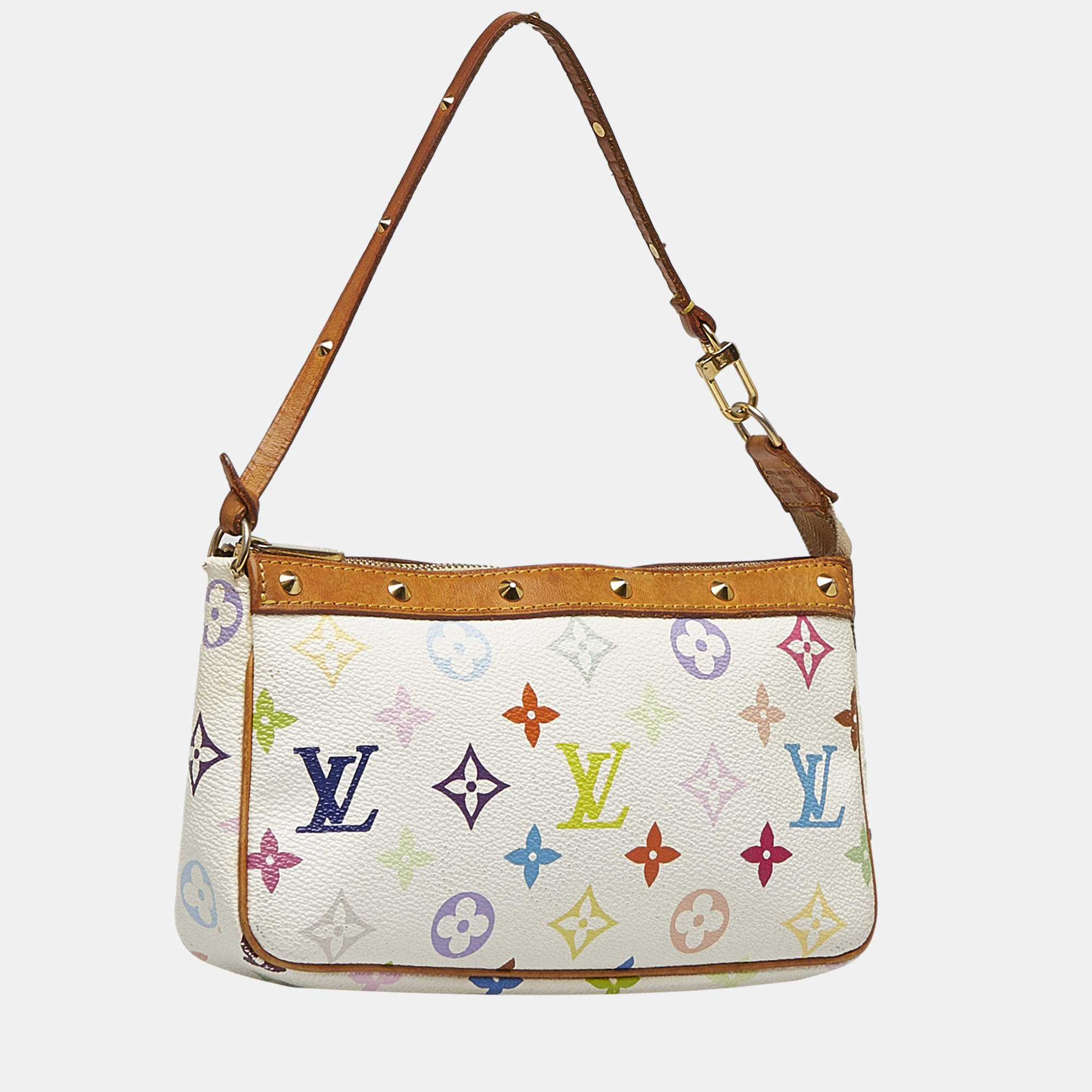 Louis Vuitton White Multicolore LV Monogram Pochette Bag