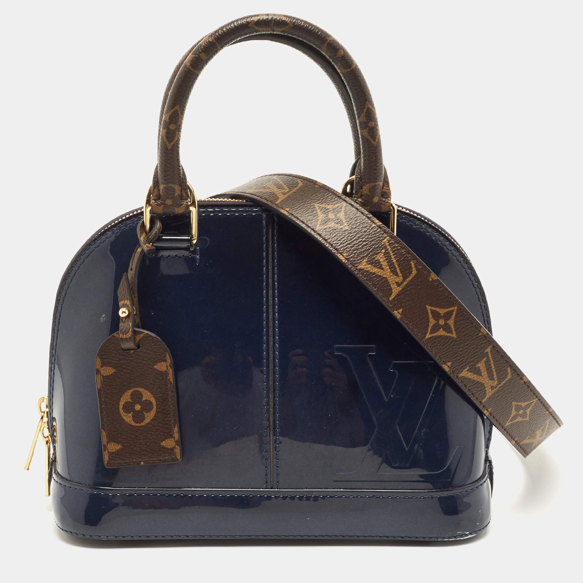 Pre Owned Louis Vuitton Grand Bleu Vernis Lisse Alma BB Bag