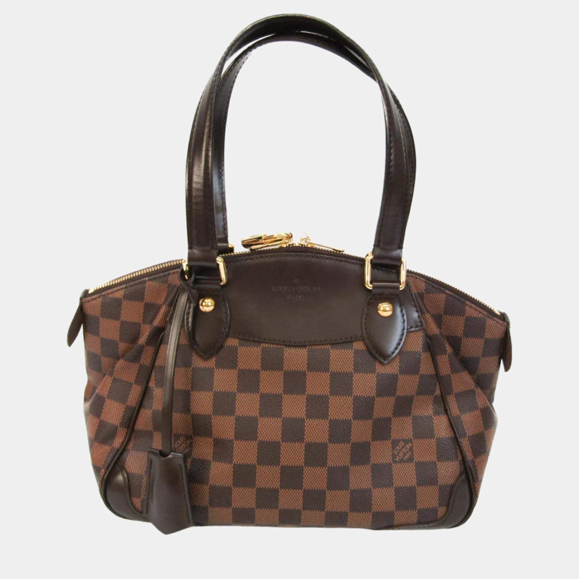 Louis Vuitton Brown Canvas Damier Ebene Small Verona Satchel Bag 