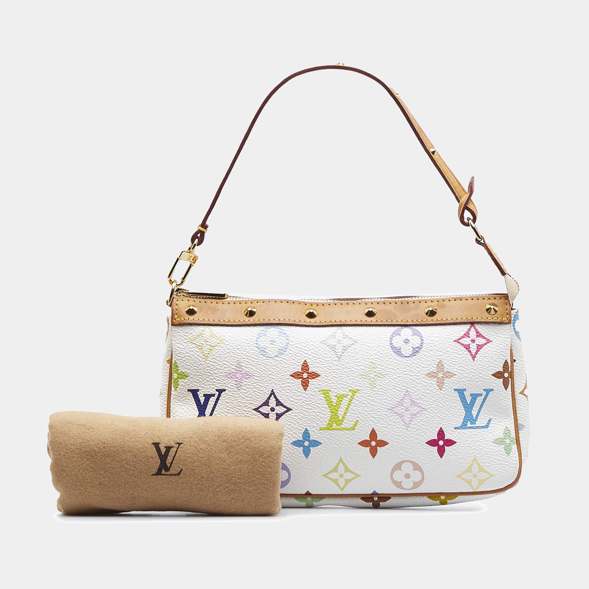 Louis Vuitton Pochette Accessories White Multicolor Monogram