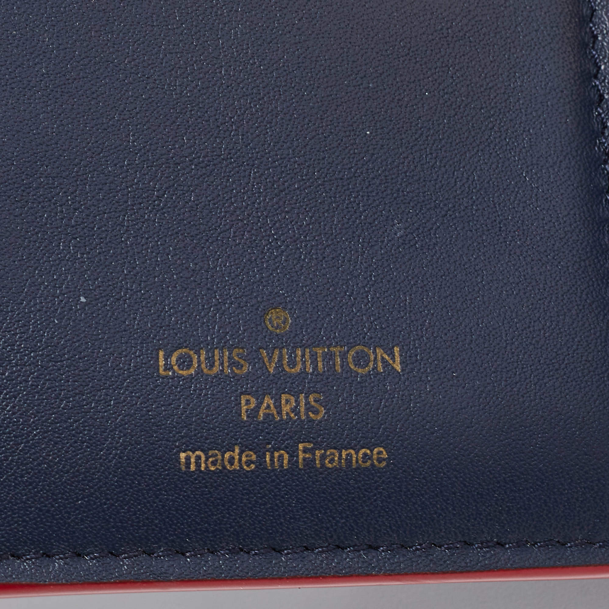 LOUIS VUITTON Taurillon Capucines Compact Wallet Marine Rouge 1222483