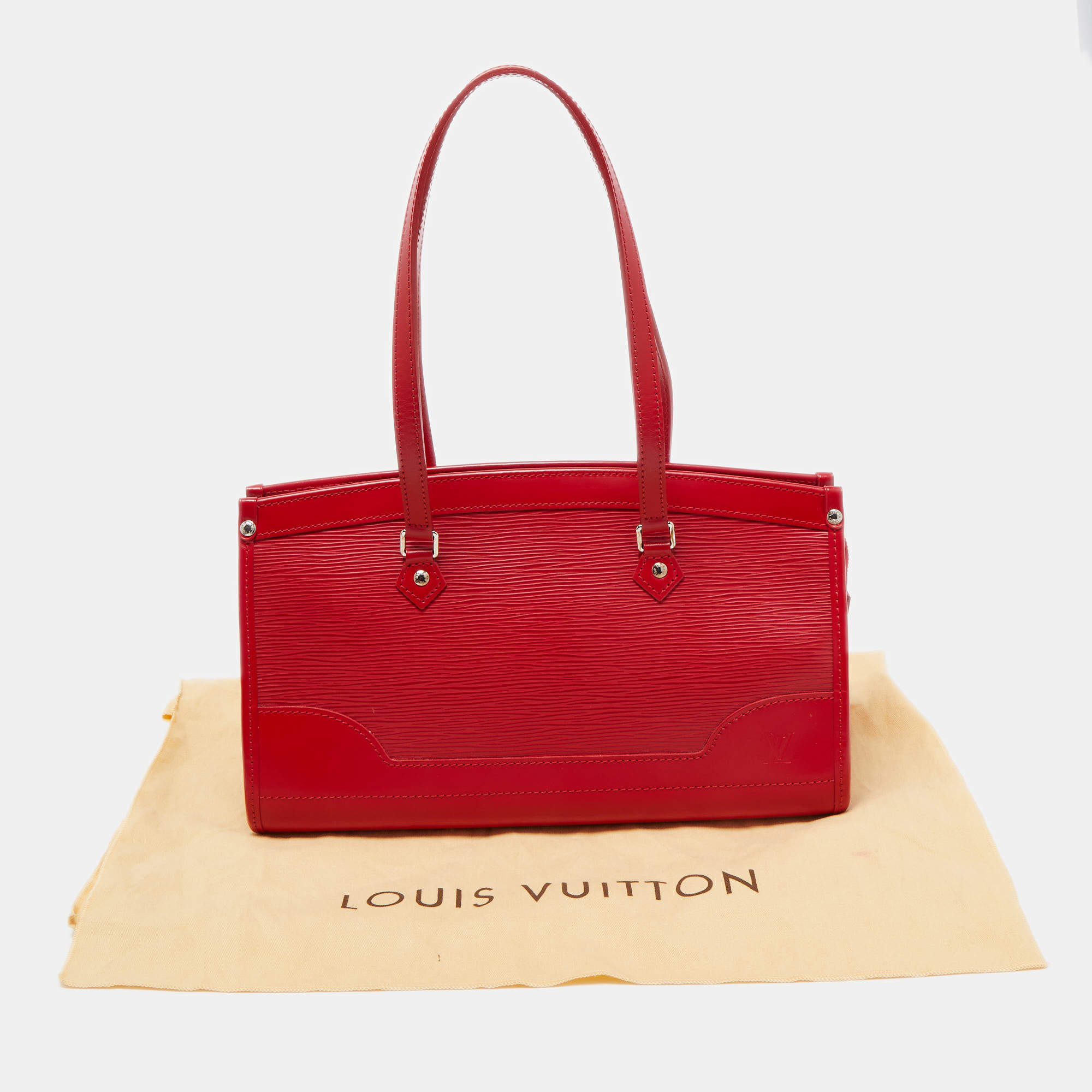LOUIS VUITTON Authentic Women's Epi Hand Bag Riviera Red Leather Zipper