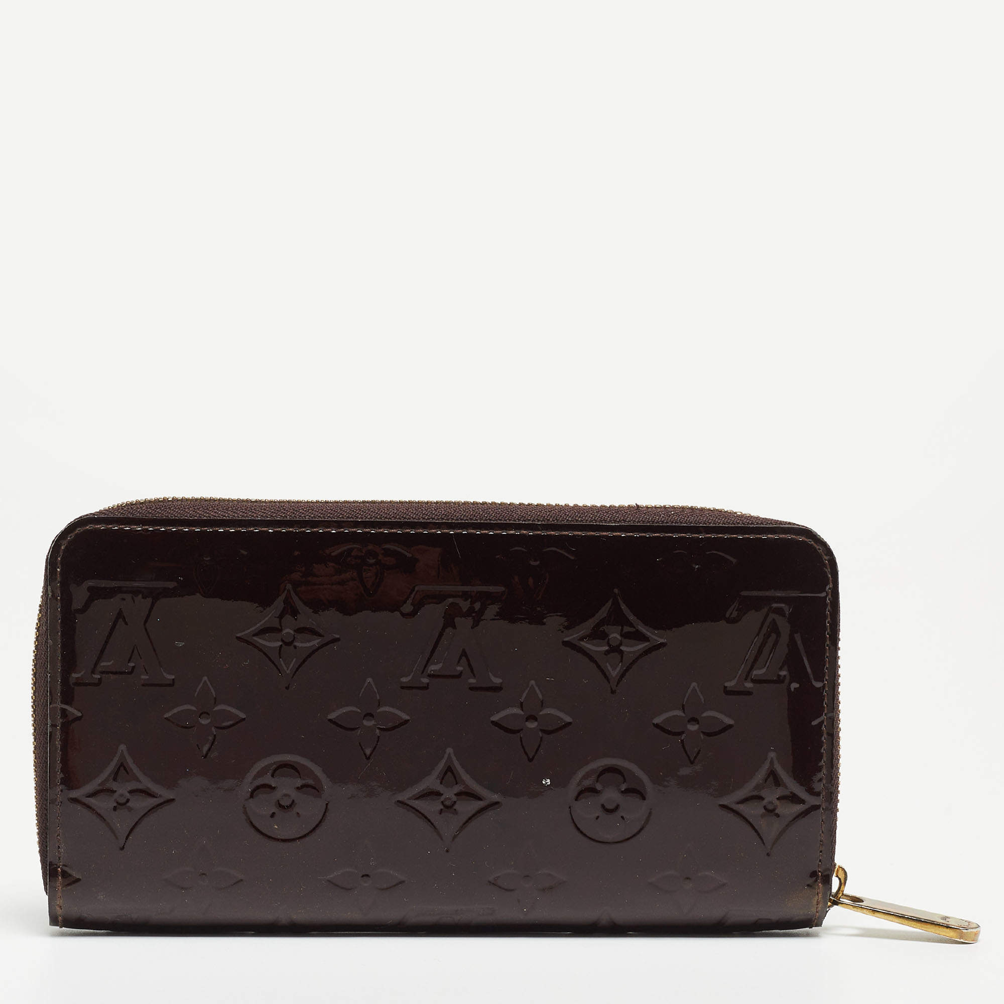 Louis Vuitton Vernis Red Long Zip Around Patent Leather Envelope