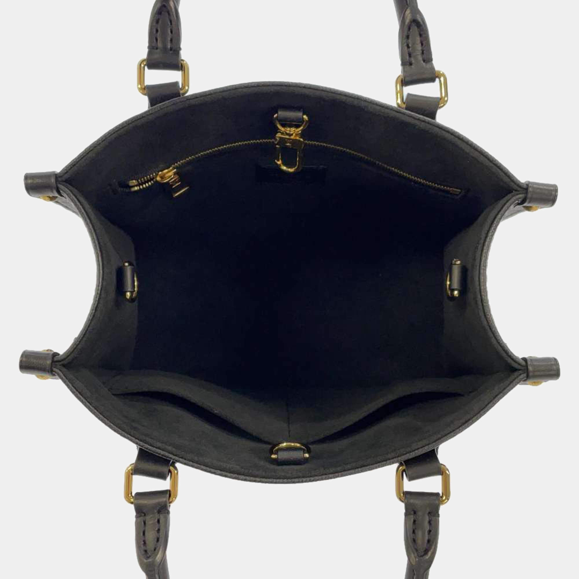 Black Bicolour Monogram Empreinte Leather Onthego PM Tote Bag - Leathe –  Luxe Tas