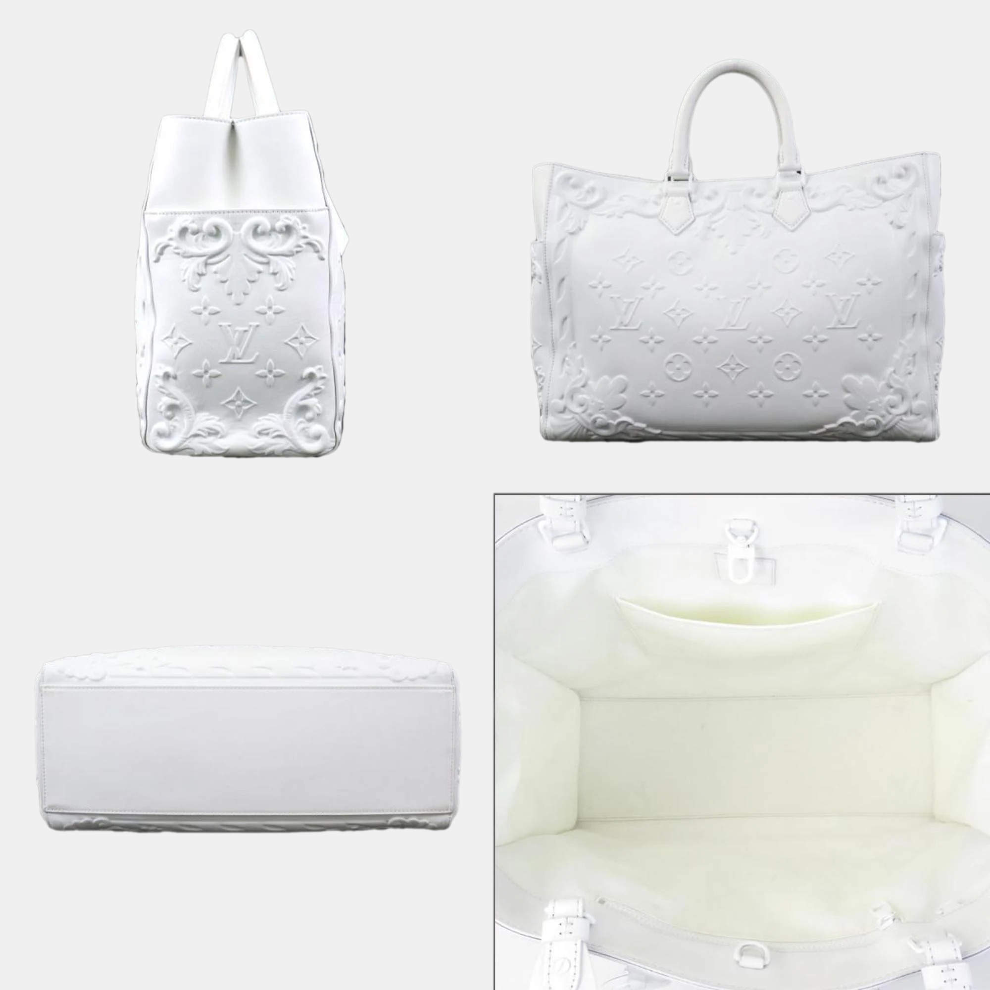 Louis Vuitton 2023 Pre-Owned Ornaments Sac Plat 24H Tote Bag - White for  Women
