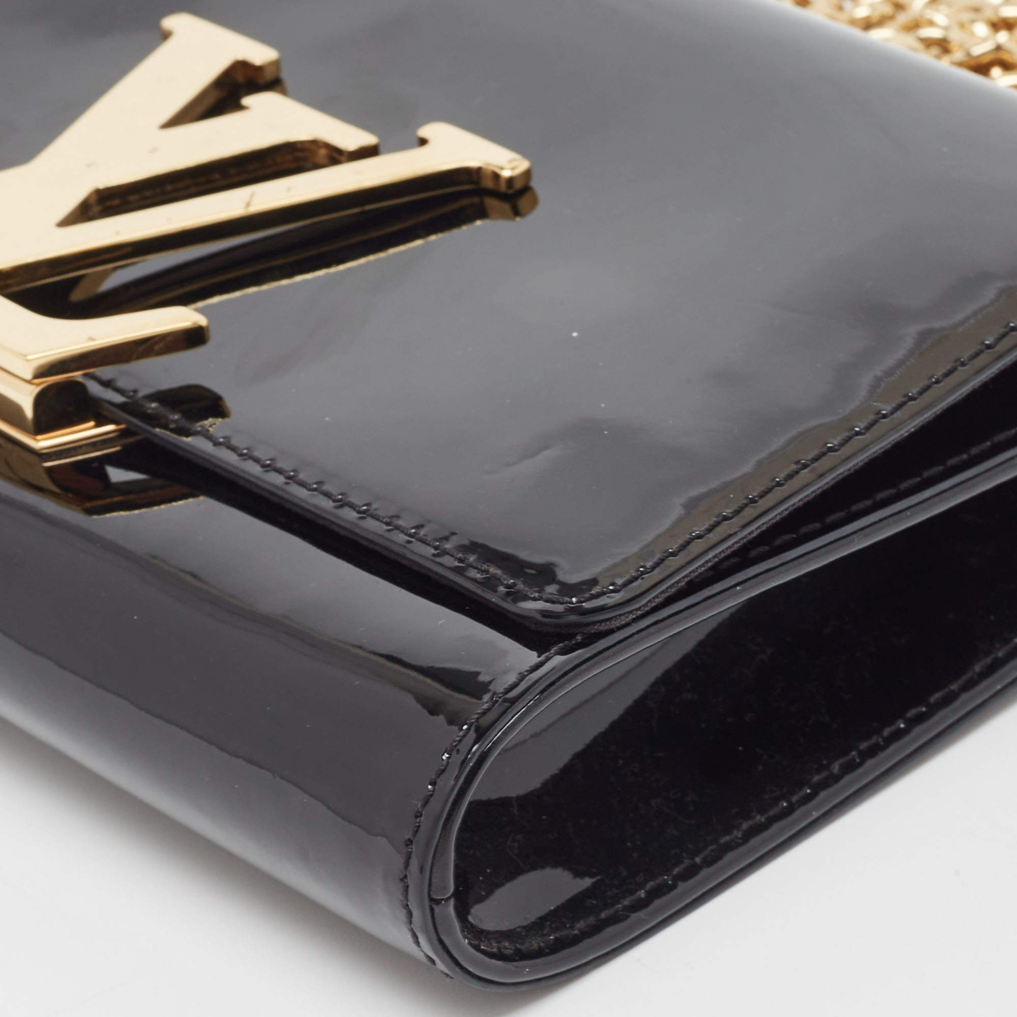 LOUIS VUITTON 'Louise' MM Bag in Black Patent Leather at 1stDibs