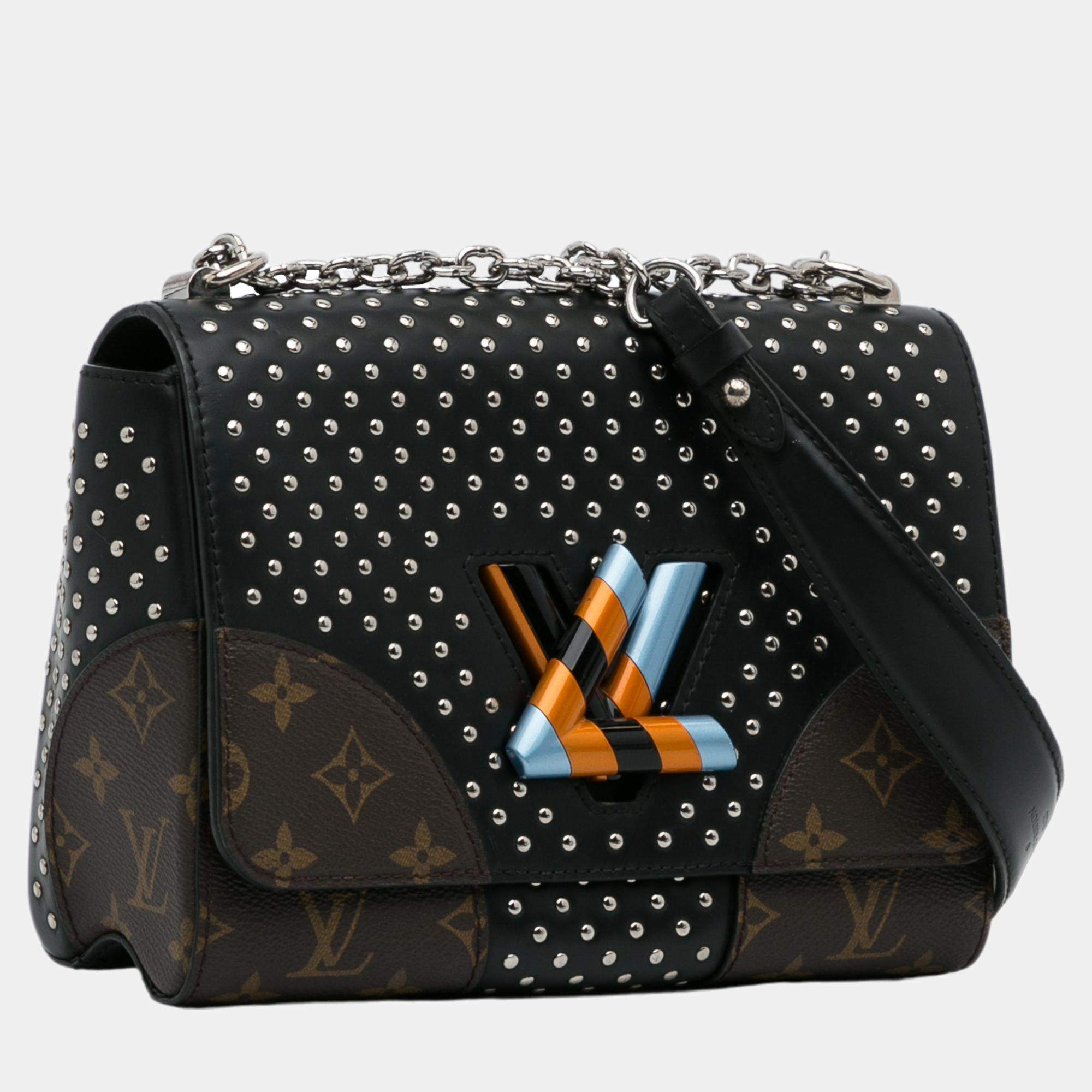 Louis Vuitton Noir Monogram Twist Studded V MM Bag – The Closet