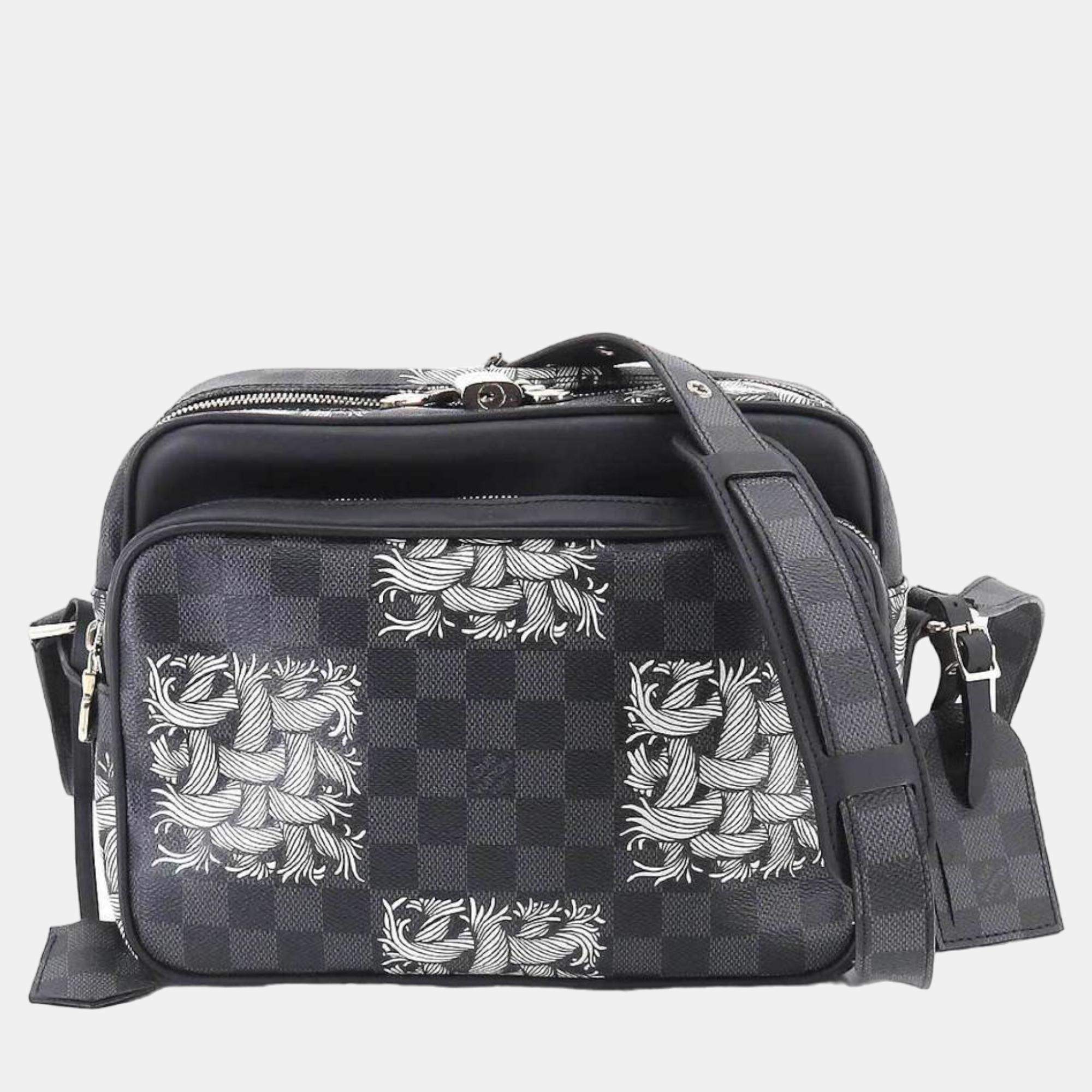 Louis Vuitton black Leather Comet Backpack