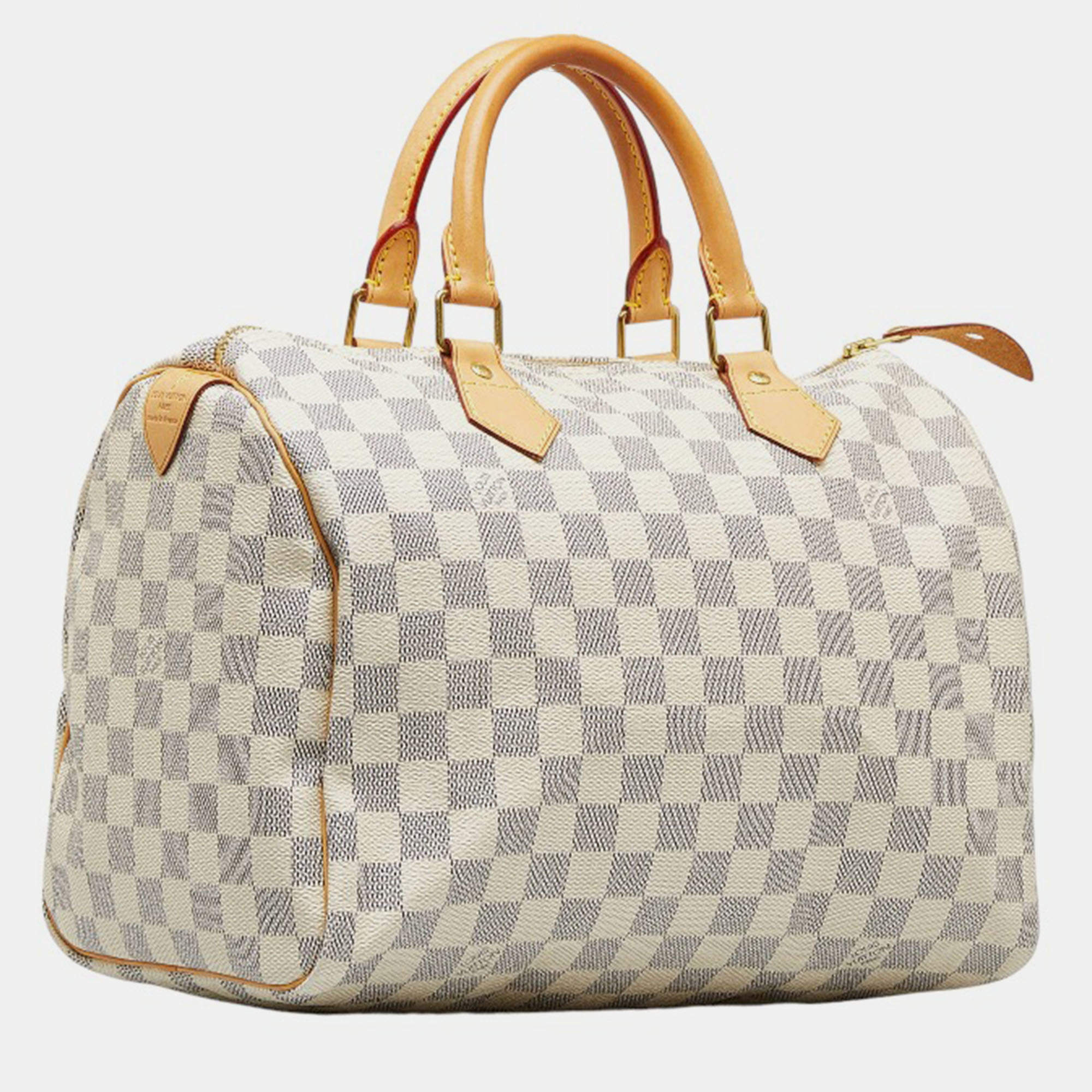 Louis Vuitton Damier Azur Speedy 30 - White Handle Bags, Handbags -  LOU779896