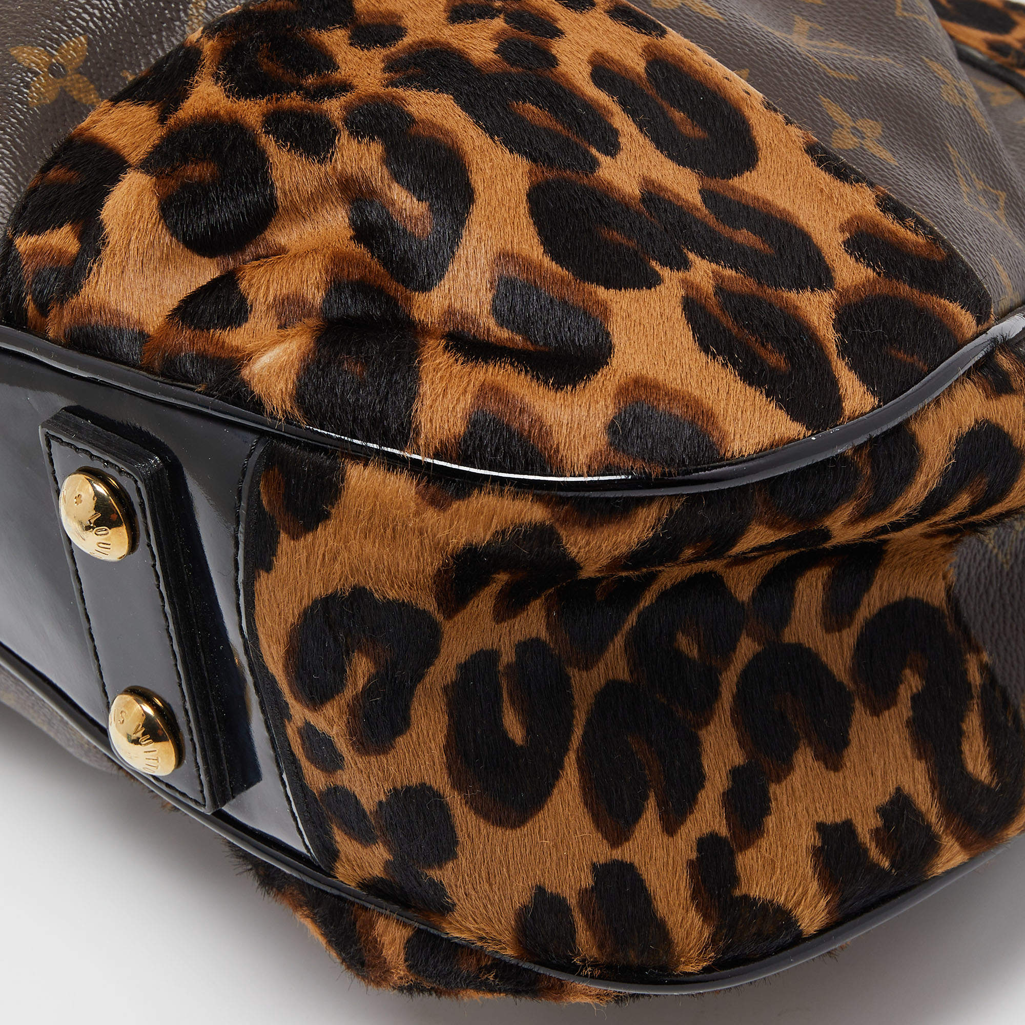 Louis Vuitton Monogram Canvas-Karung and Leopard Print Calfhair bag