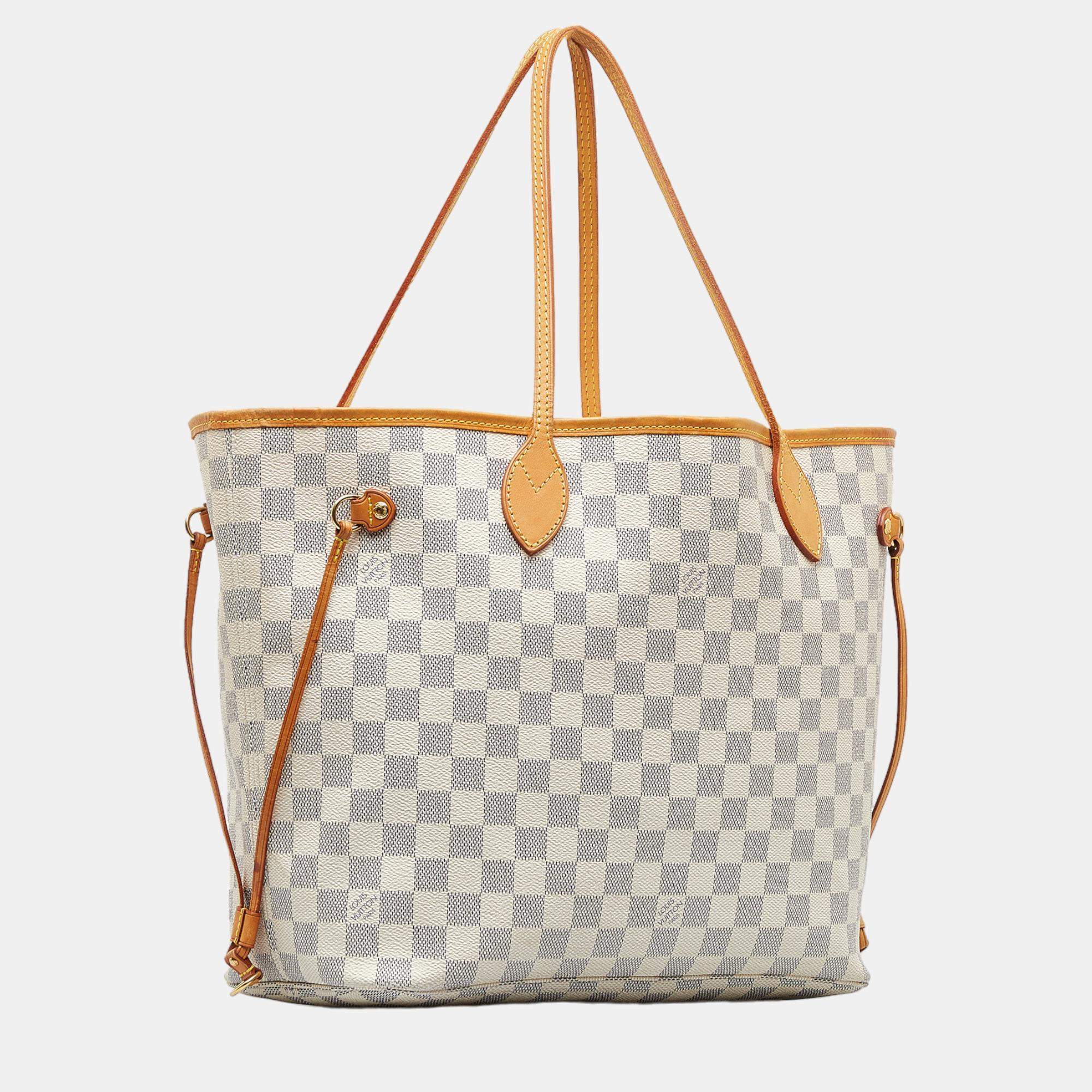 LOUIS VUITTON NEVERFULL DAMIER AZUR MM – luvluxluv