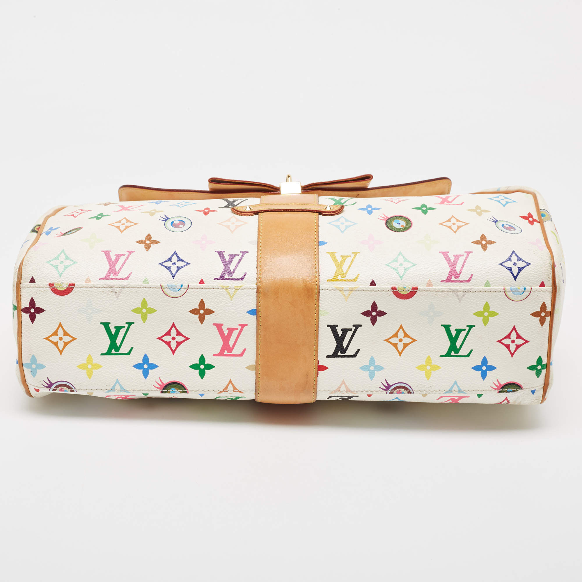 Takashi Murakami x Louis Vuitton White Monogram Multicolore Eye Love You  Handbag QJB1ZRGOWB001