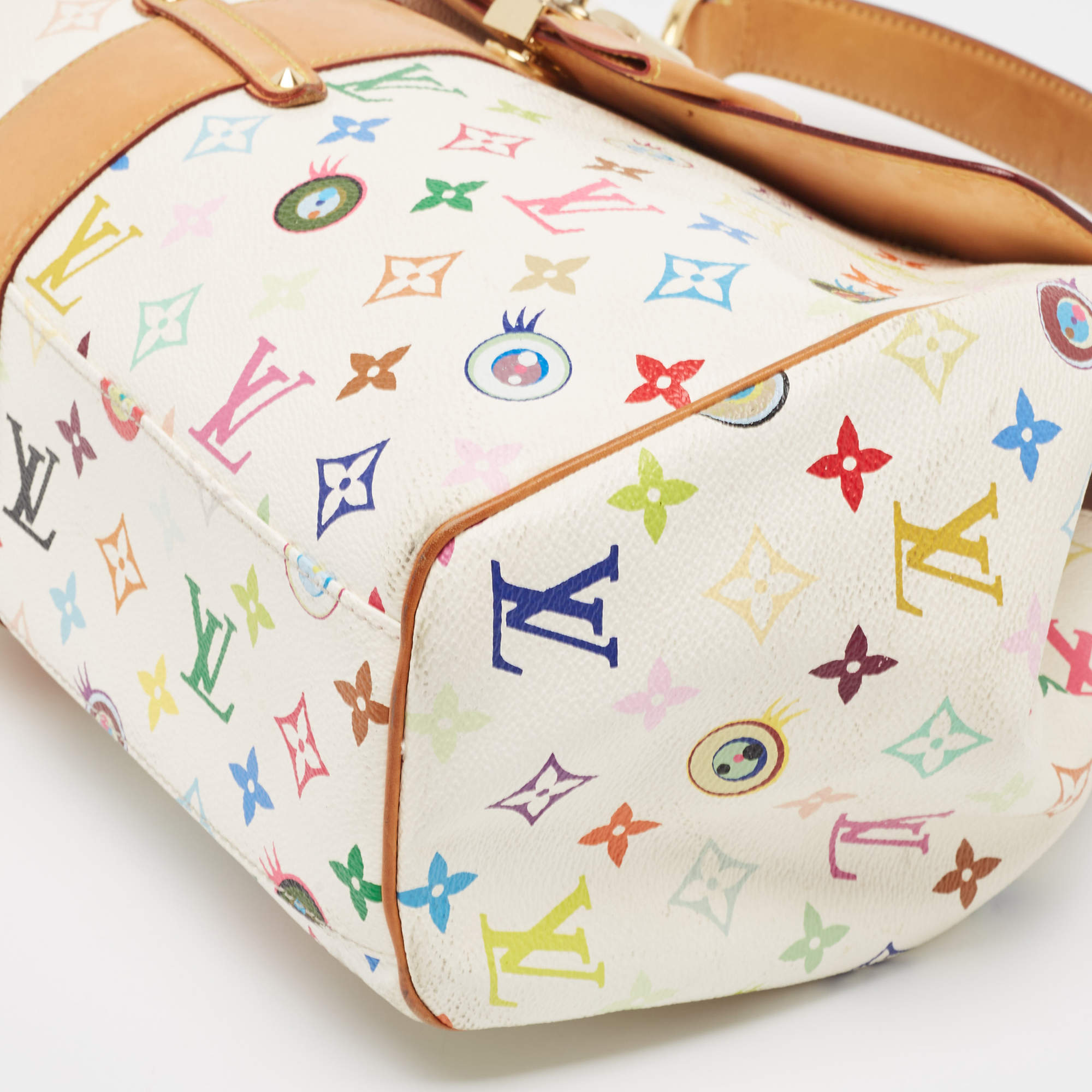 Takashi Murakami x Louis Vuitton White Monogram Multicolore Eye Love You  Handbag QJB1ZRGOWB001