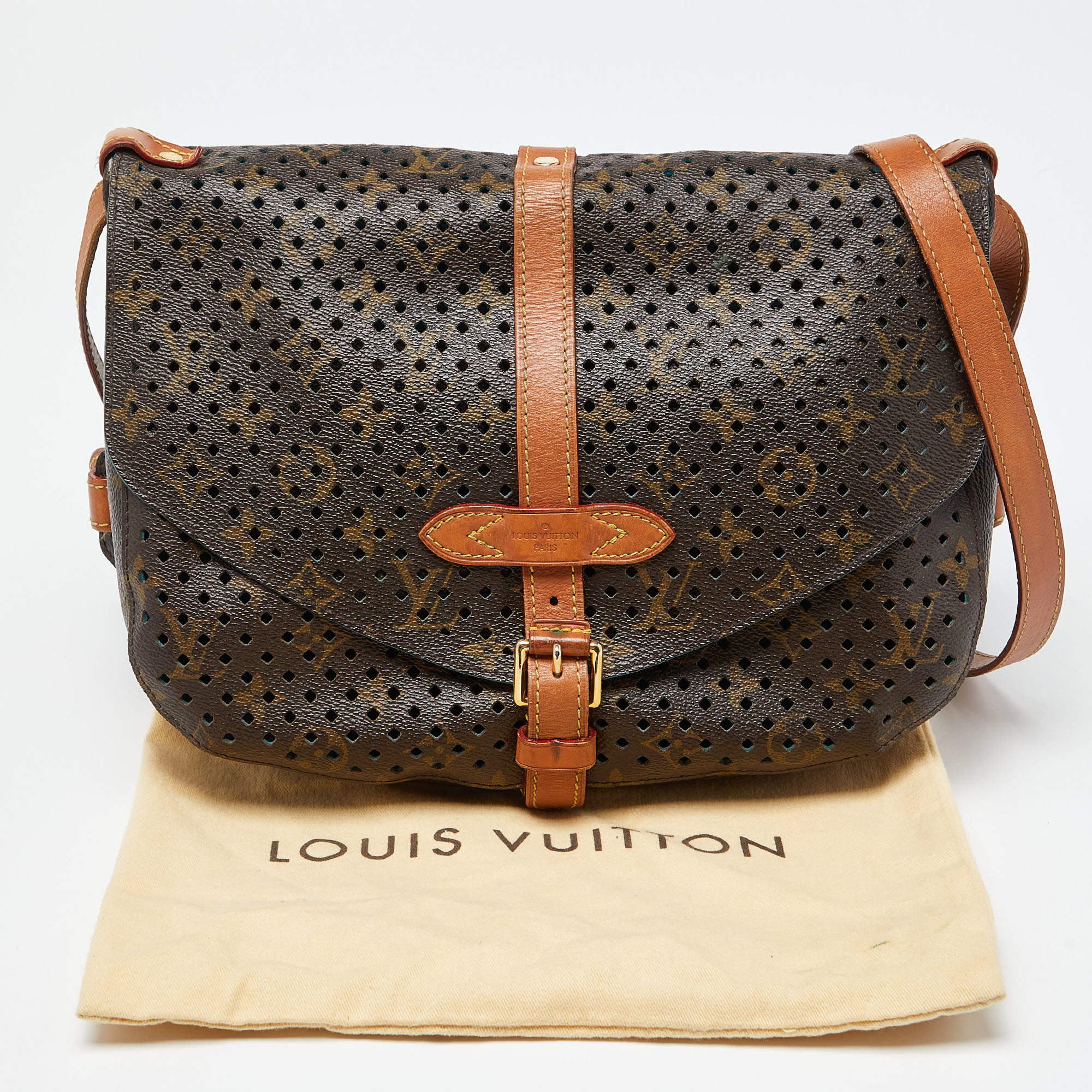 Sold Louis Vuitton Pink Perforated Monogram Canvas Saumur 30 Limited