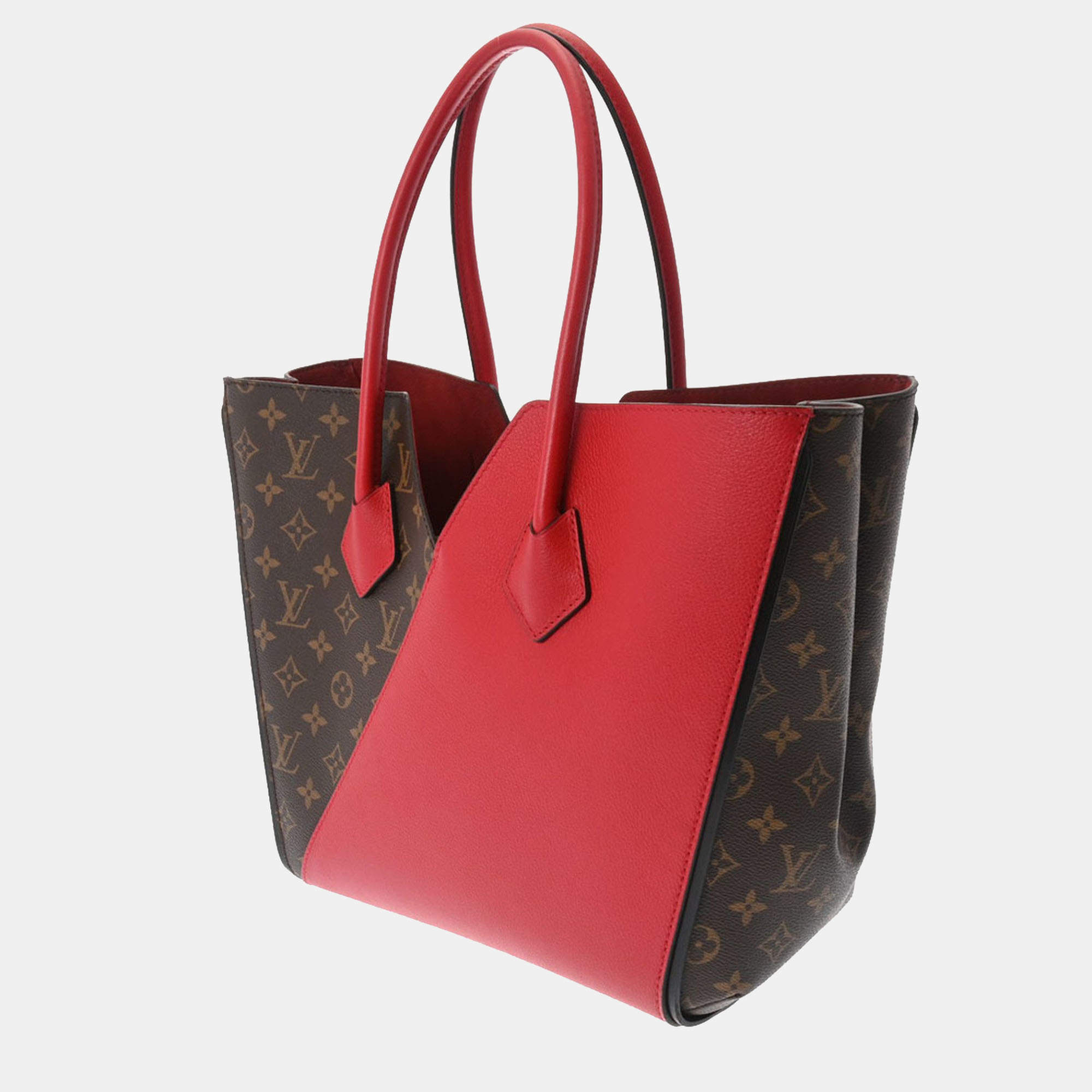 Louis Vuitton Kimono MM Monogram Canvas w/ Red Leather Shopping Bag Tote  Handbag