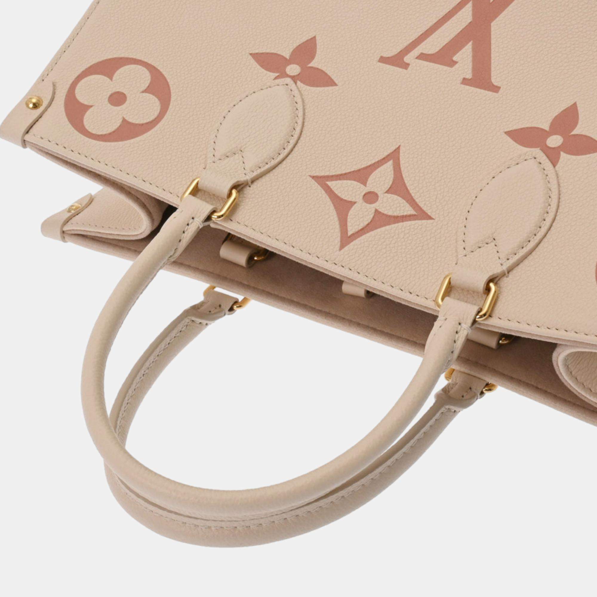 LOUIS VUITTON Monogram Empreinte Broderie On the Go MM Beige