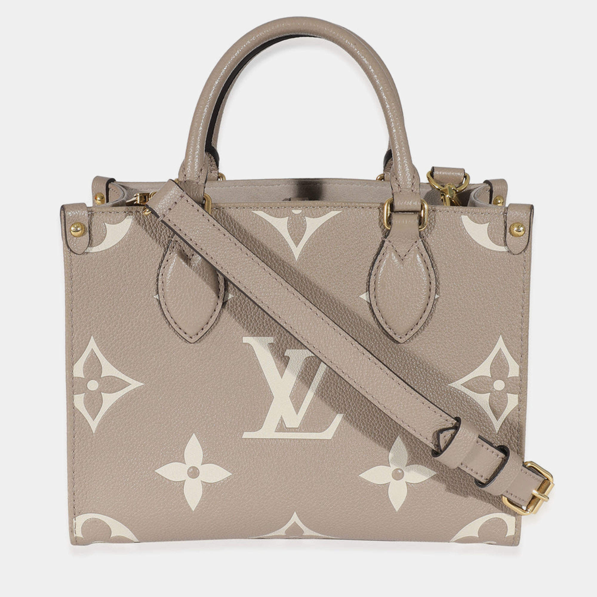 Louis Vuitton Onthego Monogram Giant GM Creme in Empreinte Leather with  Gold-tone - US