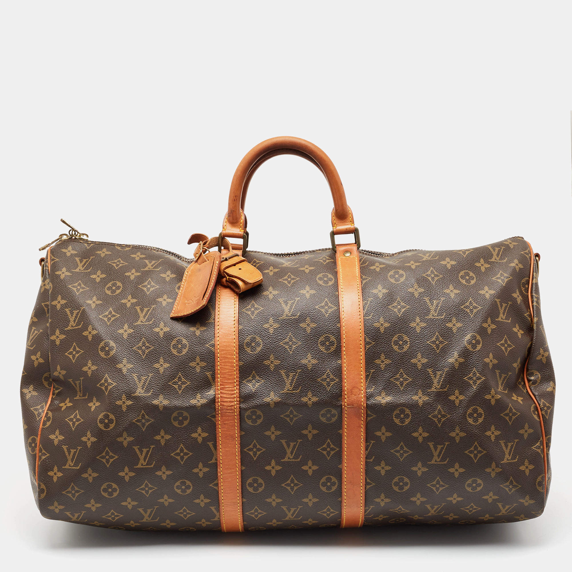Pre Owned Louis Vuitton Monogram Canvas Keepall Bandouliere 55 Bag