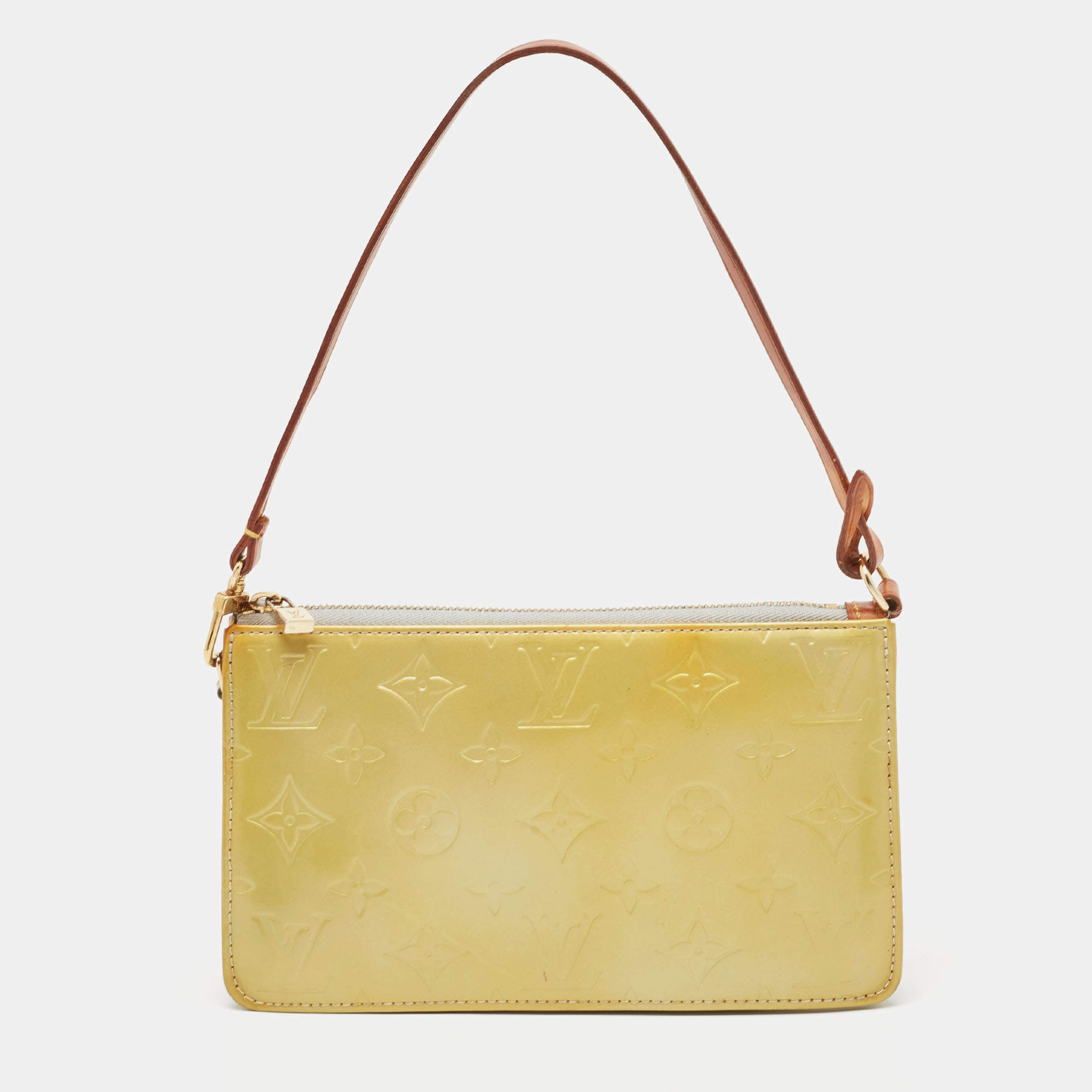 Pre Owned Louis Vuitton Silver Monogram Vernis Lexington Pochette Bag